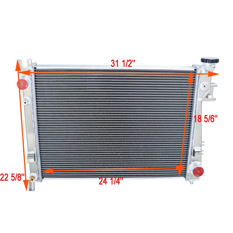 ReadyCool Aluminum Radiator for 2004-2008 Dodge Ram 1500 & 2004-2009 Ram 2500/3500 V8 5.7L - 3 Row Core Radiator with 16