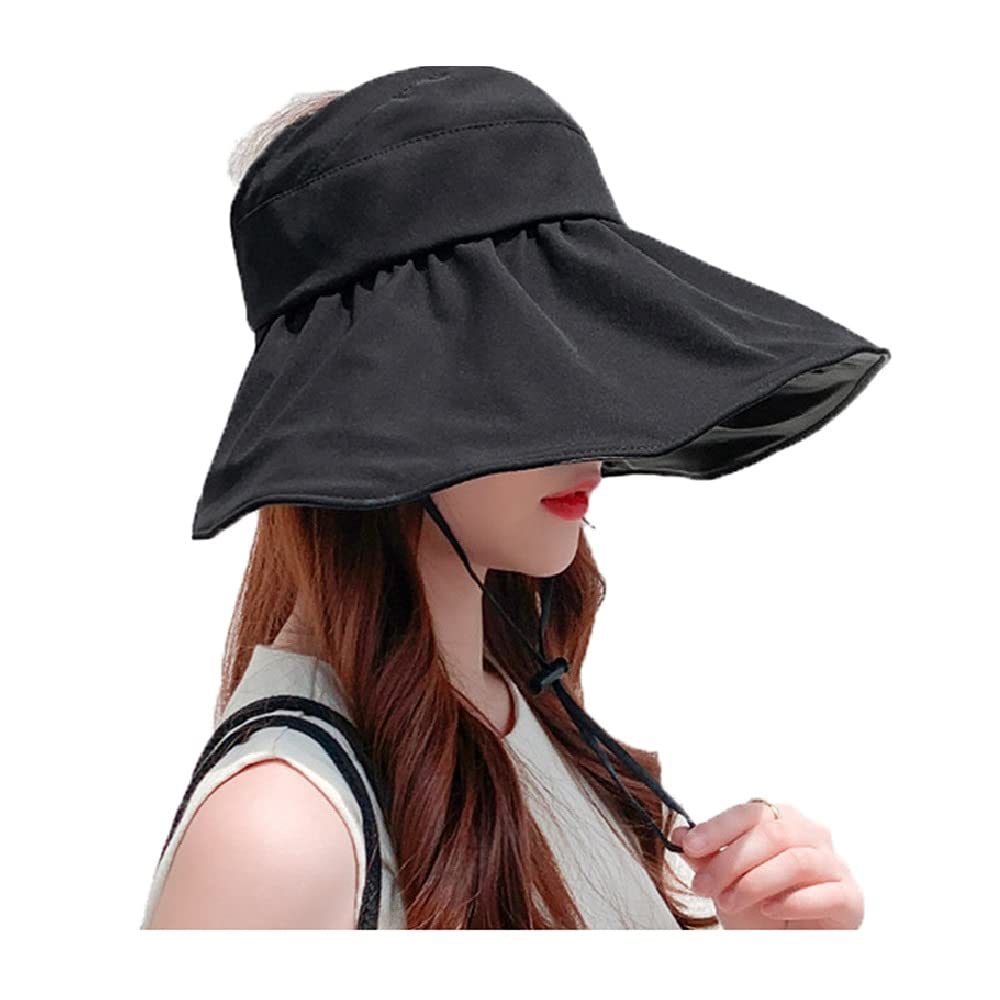 Women's UV Protection Wide Brim Sun Hat with Ponytail Hole - UPF 50+ Summer Beach Hat for Outdoor Activities, Gardening, Travel & Vacation