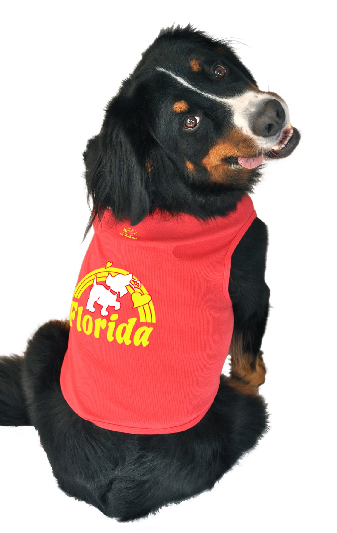 Florida Themed Red Dog Tank Top - Medium Size for Small to Large Dogs - Perfect for Summer Outings & Beach Trips