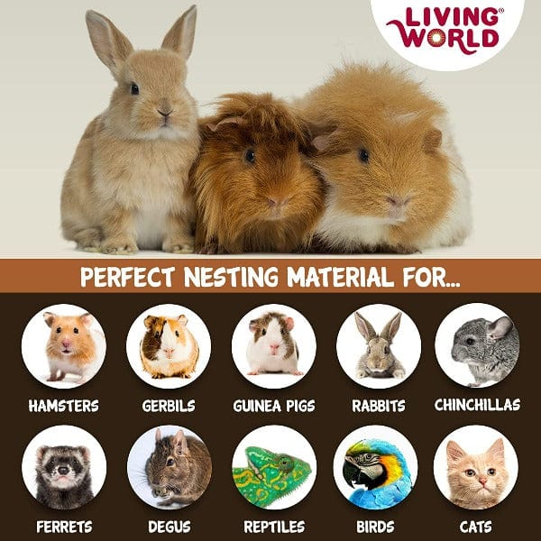 Living World Fresh 'N Comfy Small Animal Bedding - Soft & Absorbent Hamster, Guinea Pig, Rabbit Cage Liner - Natural Tan Color for Cozy Pet Nesting & Play Areas