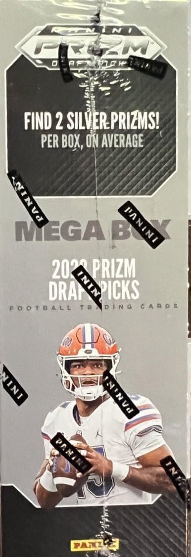 2023 Panini PRIZM Draft Picks Football Card MEGA Box - 60 Cards with 18 Exclusive Gold PRIZMS, Patrick Mahomes & Tom Brady Collector's Edition | Perfect for NFL Fans, Fantasy Football Enthusiasts, and Sports Memorabilia Collectors
