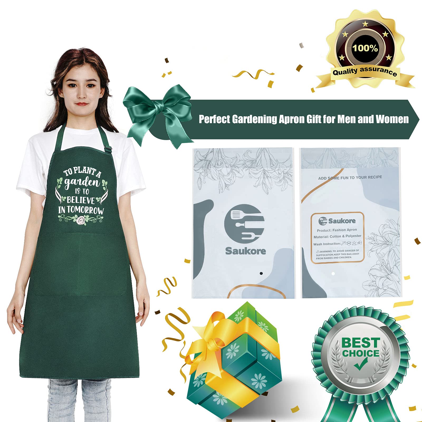 Funny Waterproof Garden Aprons for Women - Cute Gardening Gifts for Mom, Wife, Grandma - Ideal for Cooking, Baking & Outdoor Activities - Perfect for Mother's Day, Birthday & Housewarming Gifts