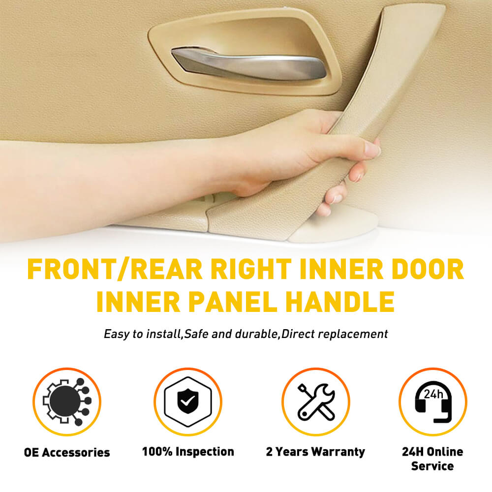 BMW 2004-2012 Right Front & Rear Interior Door Handle Replacement - OEM Style Car Door Handle for E60 E61 E63 E64 5 6 Series (Perfect for DIY Repair & Interior Upgrade)