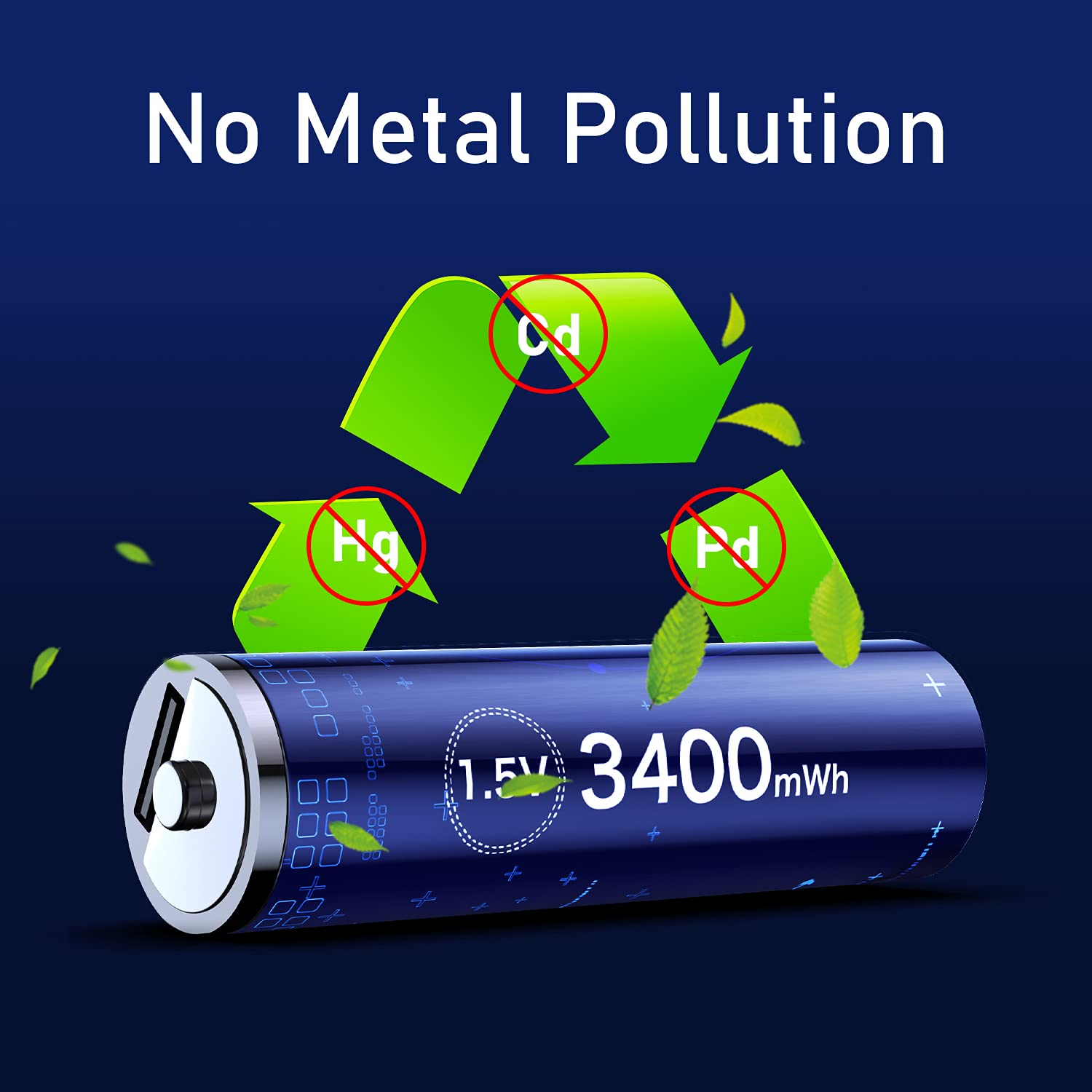 Deleepow USB-C Rechargeable AA Lithium Batteries 3400mWh 4-Pack - 1500 Cycles with Fast Charging Cable for Cameras, Flashlights, Game Controllers & Smart Home Devices