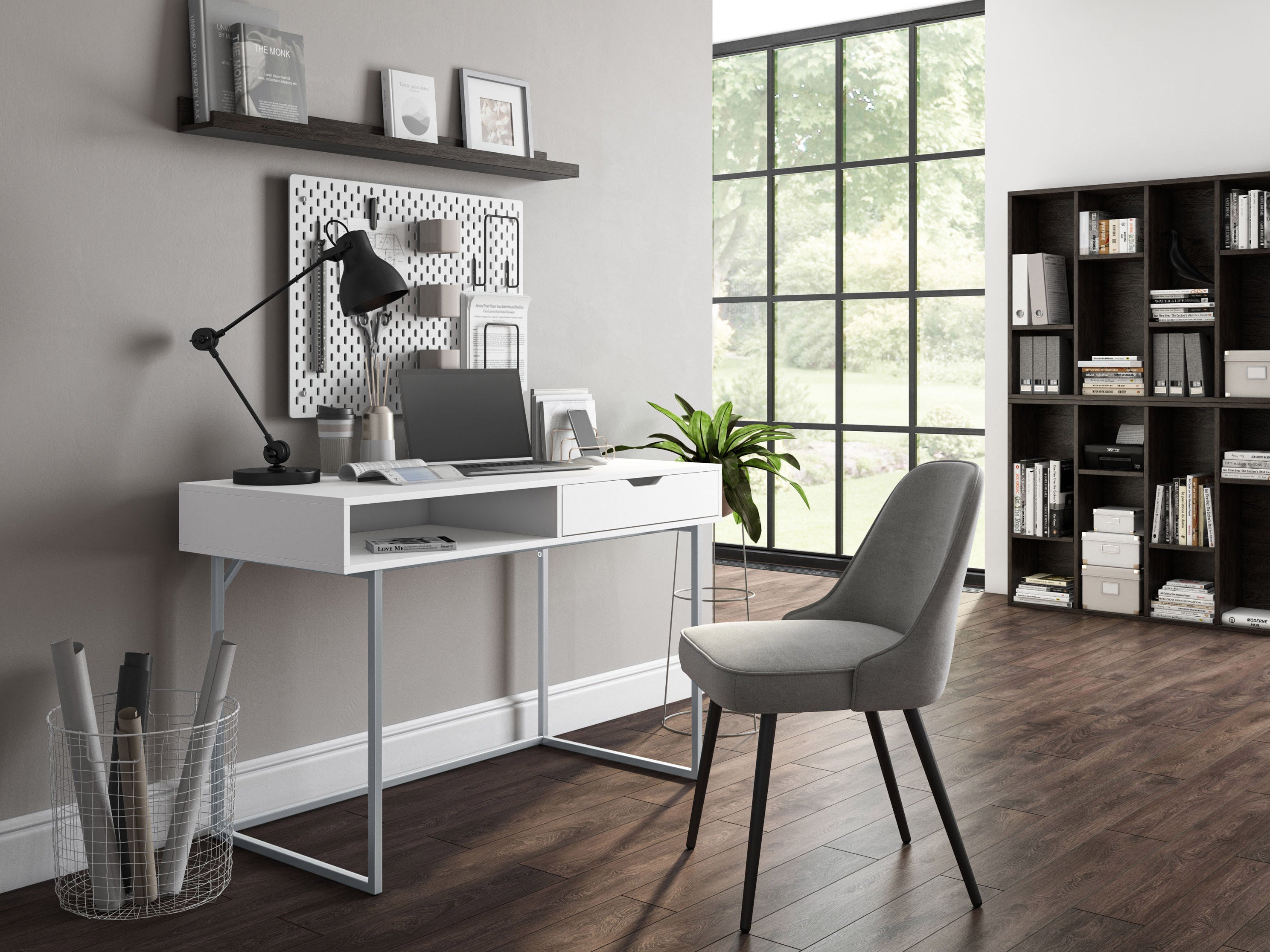 Modern White Computer Desk - Home Office Workstation for Study, Gaming & Remote Work | Ergonomic Design & Durable Construction