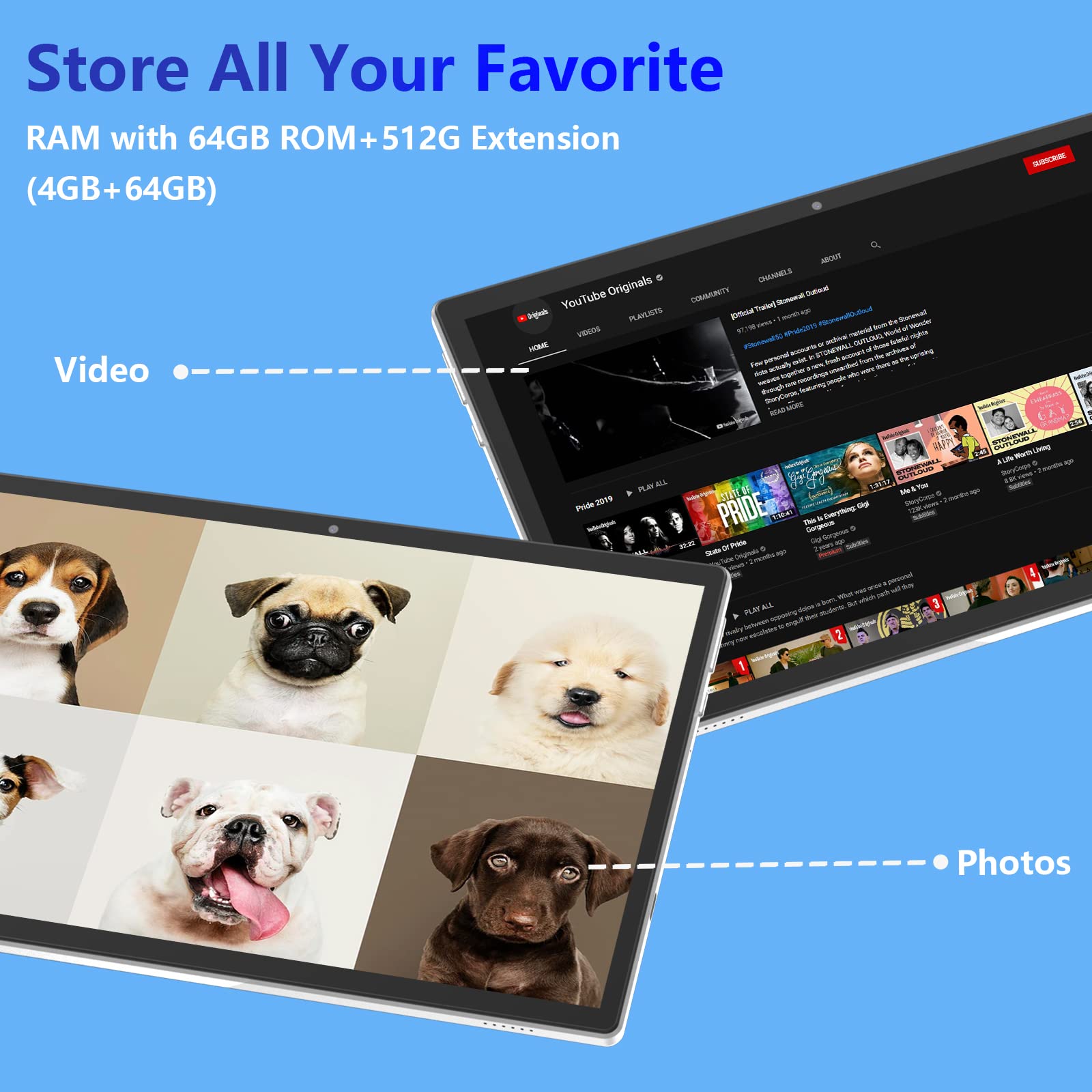 10 Inch Android 14 Tablet with Keyboard - 8GB RAM 64GB ROM (Expandable to 1TB), 1.8GHz Quad-Core Processor, 2-in-1 Laptop Tablet - Includes Case, Mouse & Stylus, 1280x800 IPS HD Display, 8MP Camera, 5G WiFi 6 & Bluetooth 5.0 - Perfect for Work, Study & Entertainment