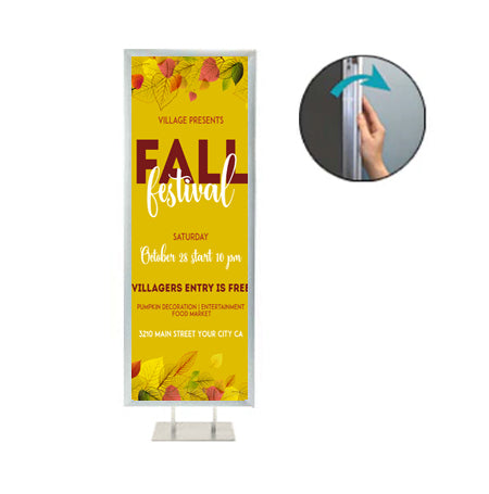 Double Pole Floor Stand 27x41 Sign Holder | 1 1/4