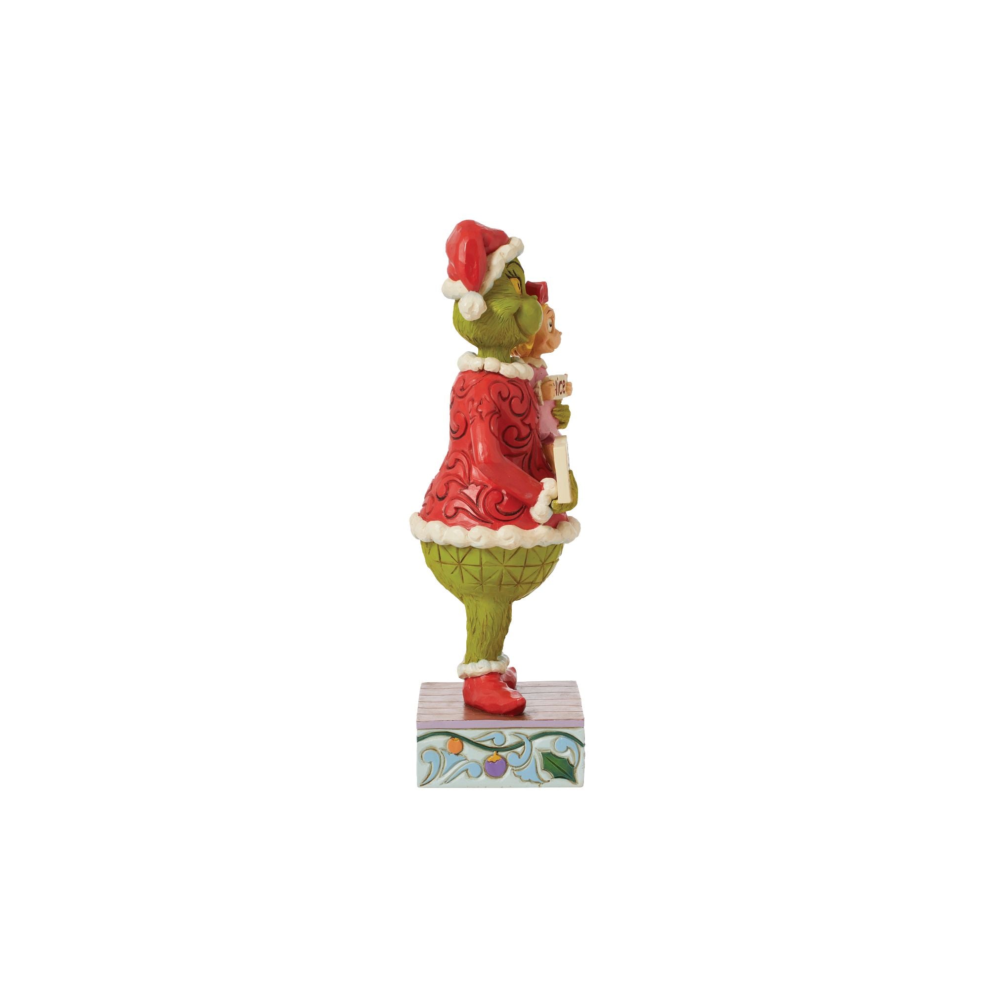 Grinch & Cindy Hold Sign Figurine - Christmas Decor, Holiday Home Decor, Perfect for Xmas Tree, Mantel, or Gift Giving