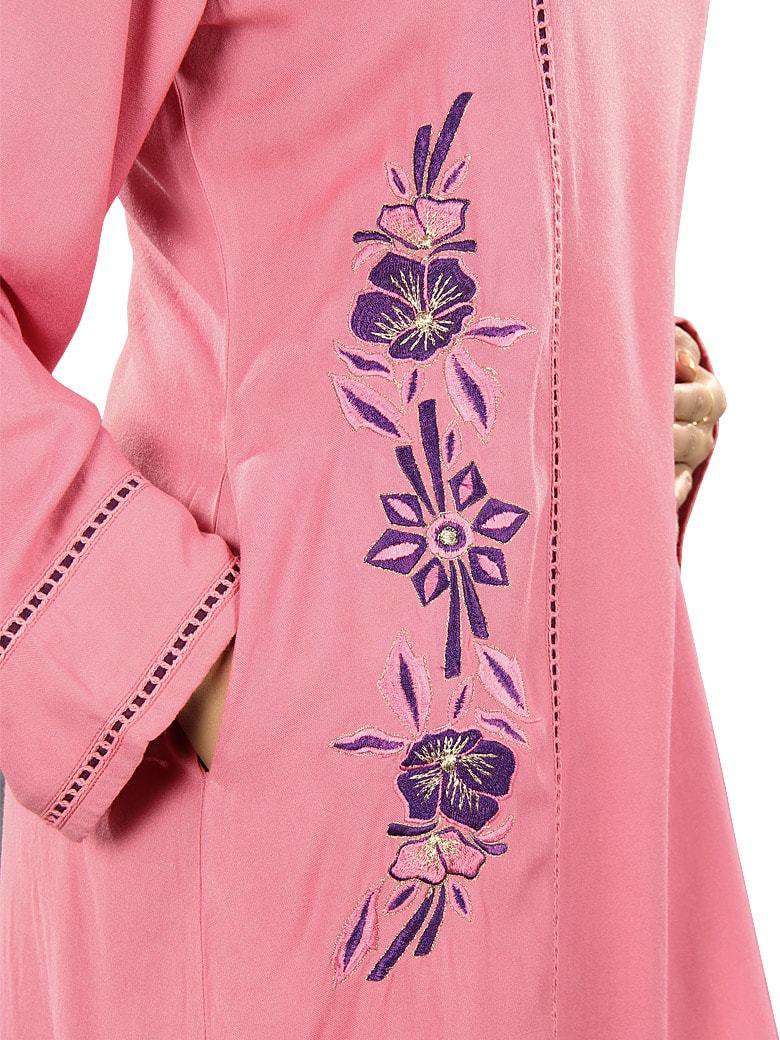 Hazirah Pink Tunic for Women - Flowy Boho Blouse with V-Neck & Long Sleeves - Perfect for Casual Wear, Office Outfits, and Summer Dresses