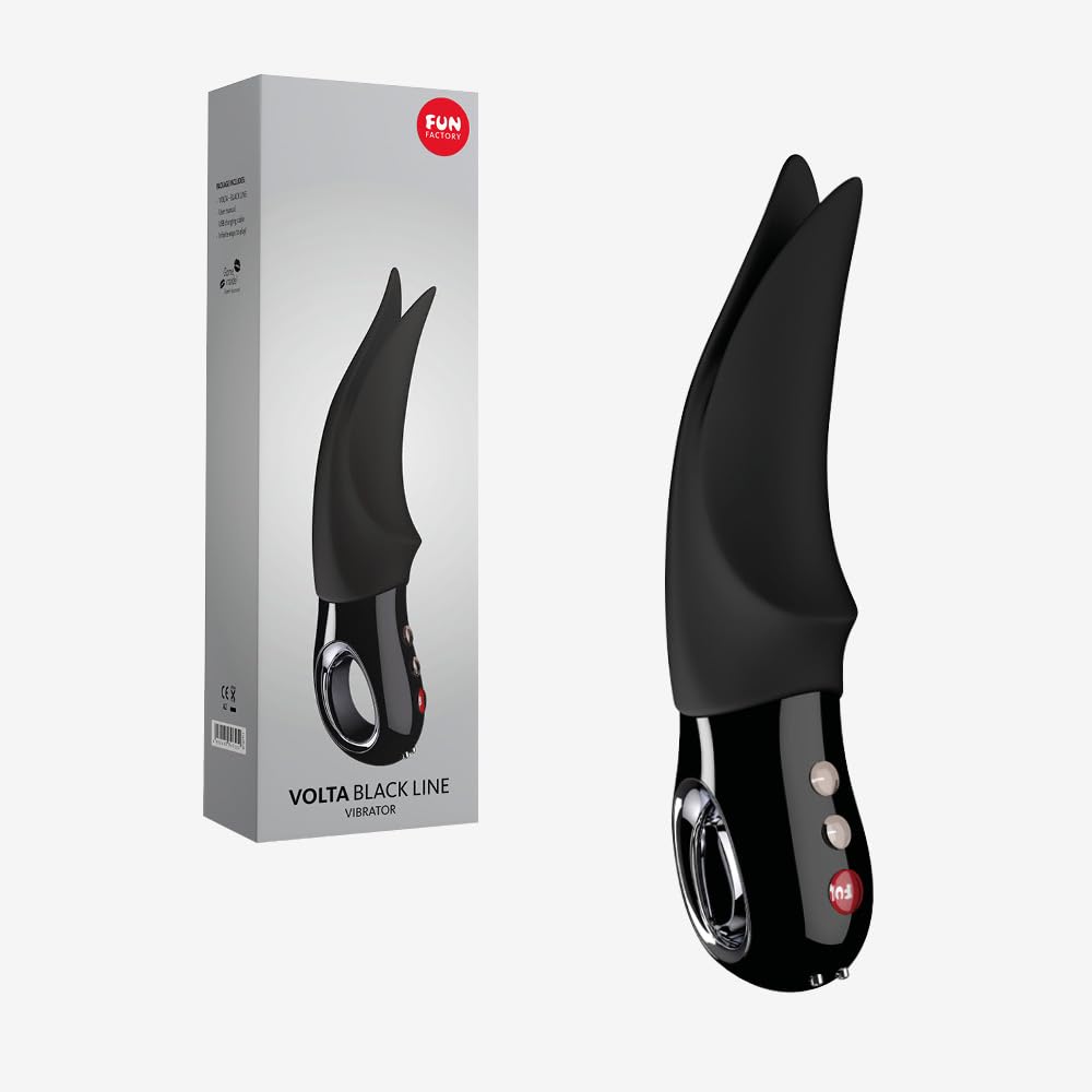 Premium Rechargeable Silicone Vibrator - FUN FACTORY G5 Series Luxury Dildo for Women & Men | Waterproof Adult Sex Toy for Couples & Solo Play | Perfect for Romantic Nights & Self-Care Moments (Volta Black)