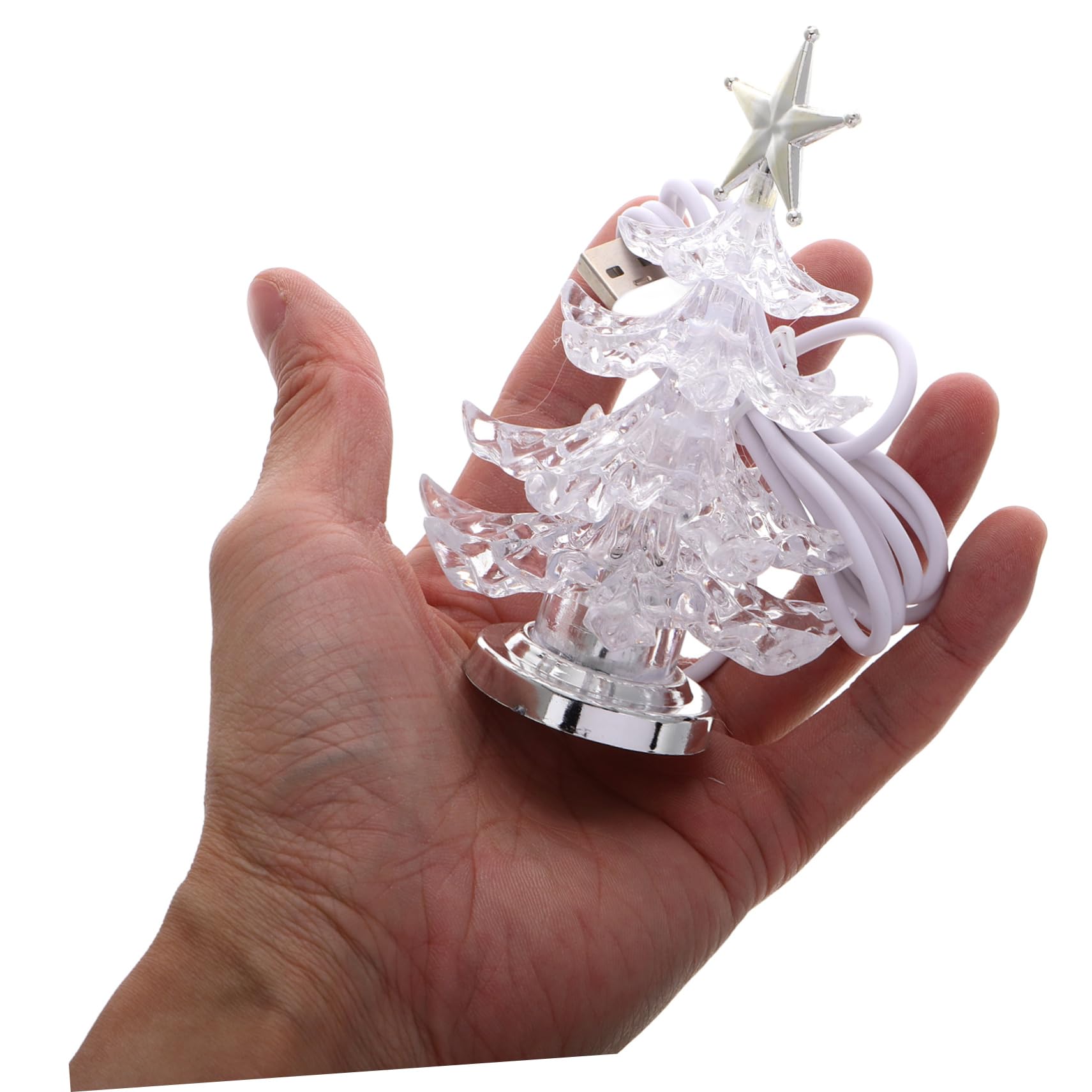 STOBAZA 8-Pack Mini Christmas Tree LED Night Lights - Acrylic Table Lamp for Desk, Bedroom, Holiday Decor - Perfect for Xmas, Parties, Gifts & Home Ambiance