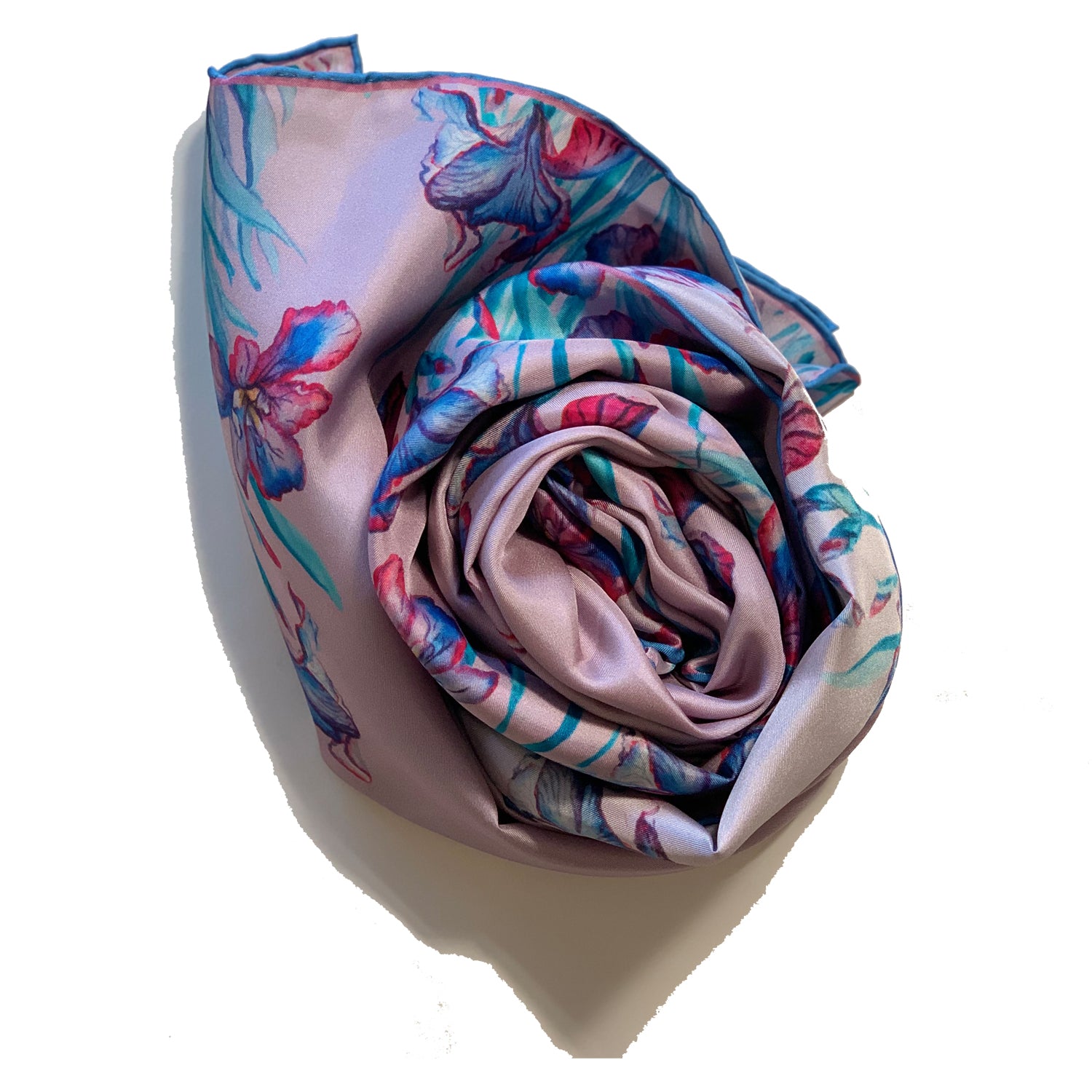 Iris Serenity Long Silk Scarf - Elegant Womens Fashion Accessory for Office, Evening & Travel