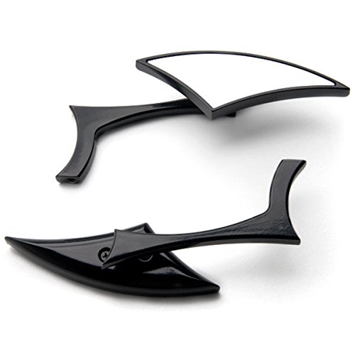 Krator Black Custom Rear View Mirrors with Adapters for Harley Davidson Softail Night Train Deluxe FLSTNI - Perfect for Motorcycle Safety and Style Enhancement on Road Trips