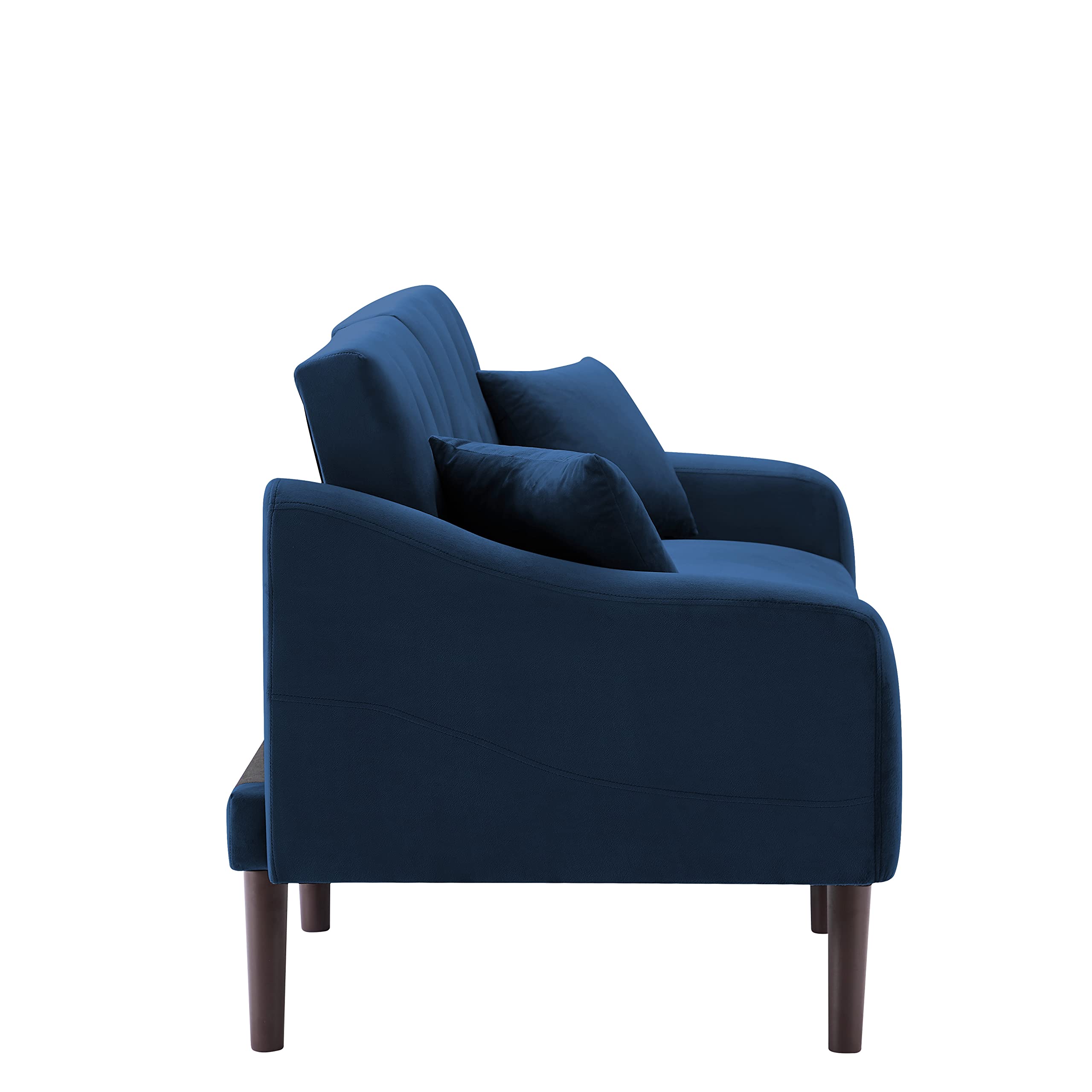 Modern Velvet Convertible Futon Sofa Bed - Soft Folding Loveseat Sleeper Couch for Small Spaces, Living Room, Apartment & Office - Perfect for Guest Room, Studio & Dormitory