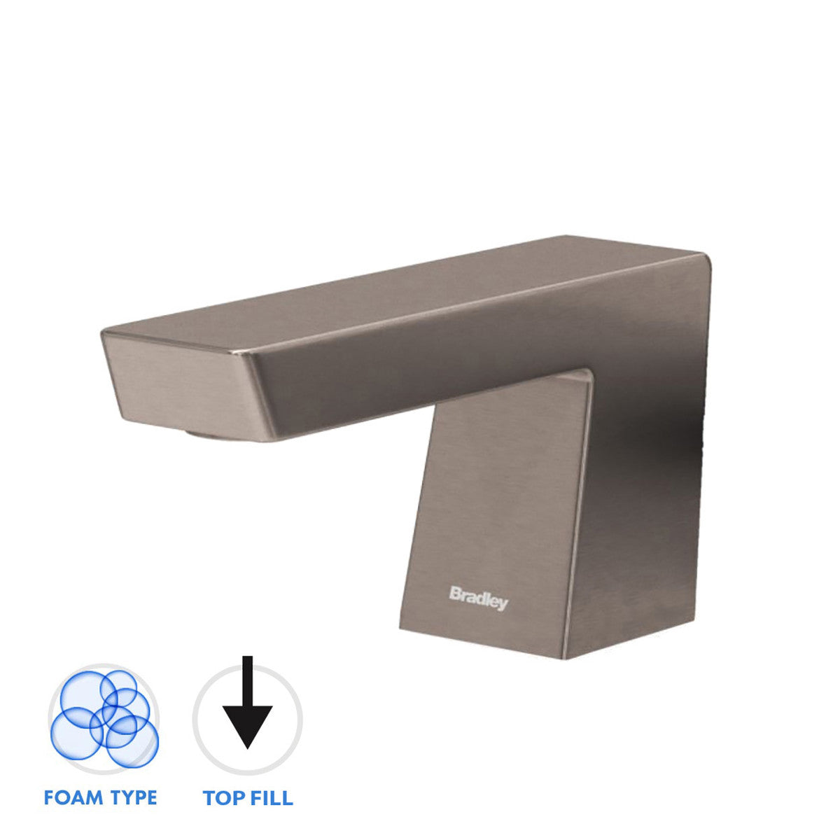 Bradley 3700 RLT Zen Series Top Fill Deck Mounted Soap Dispenser - Premium Liquid Hand Soap Dispenser for Kitchen, Bathroom & Office - Modern Touchless Design for Hygienic Hand Washing