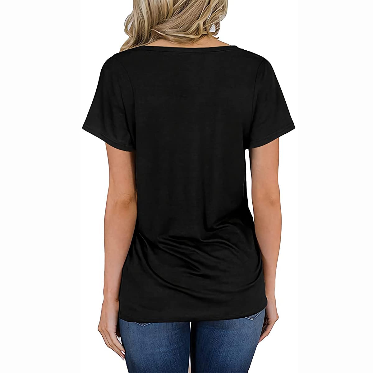 Women's Short Sleeve V-Neck T-Shirt - Soft Cotton Casual Tee Top for Everyday Wear | Perfect for Work, Gym, and Weekend Outfits