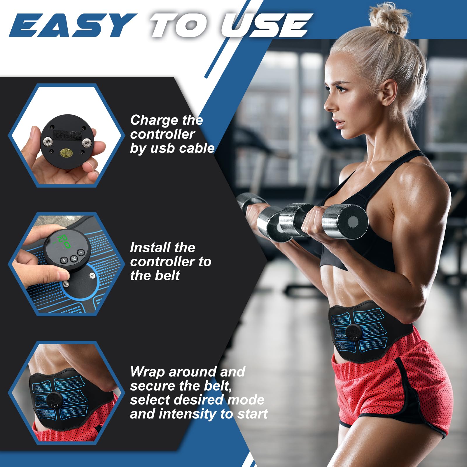 FDA Cleared MHD TENS Muscle Stimulator - Dual Channel TENS & EMS Therapy Device with 12 Preset Programs for Pain Relief, Muscle Recovery & Toning - Perfect for Home Gym, Physical Therapy & Post-Workout Recovery
