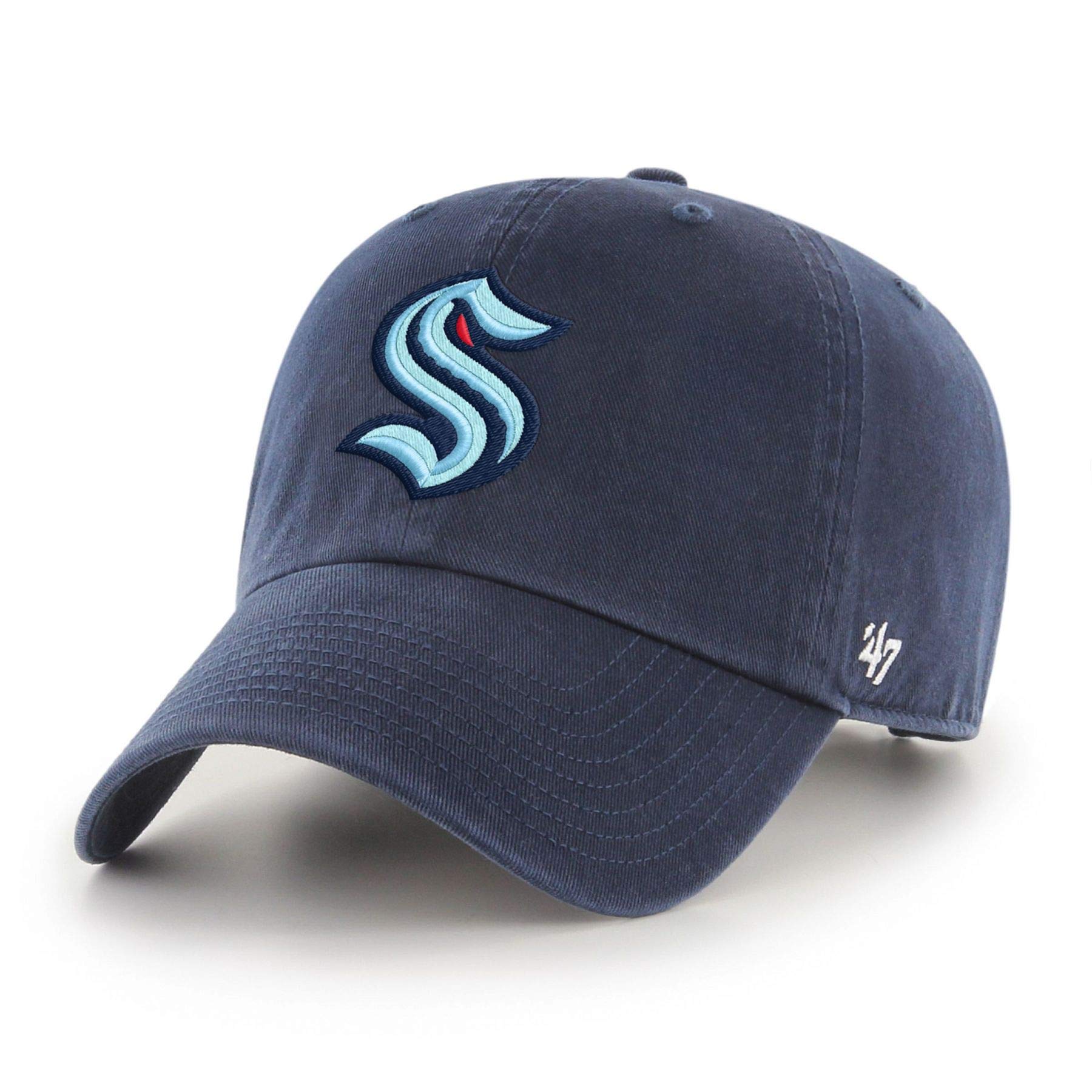 Seattle Kraken NHL Adjustable Snapback Cap - Navy Blue '47 Clean Up Hat for Hockey Fans & Game Day Outfits