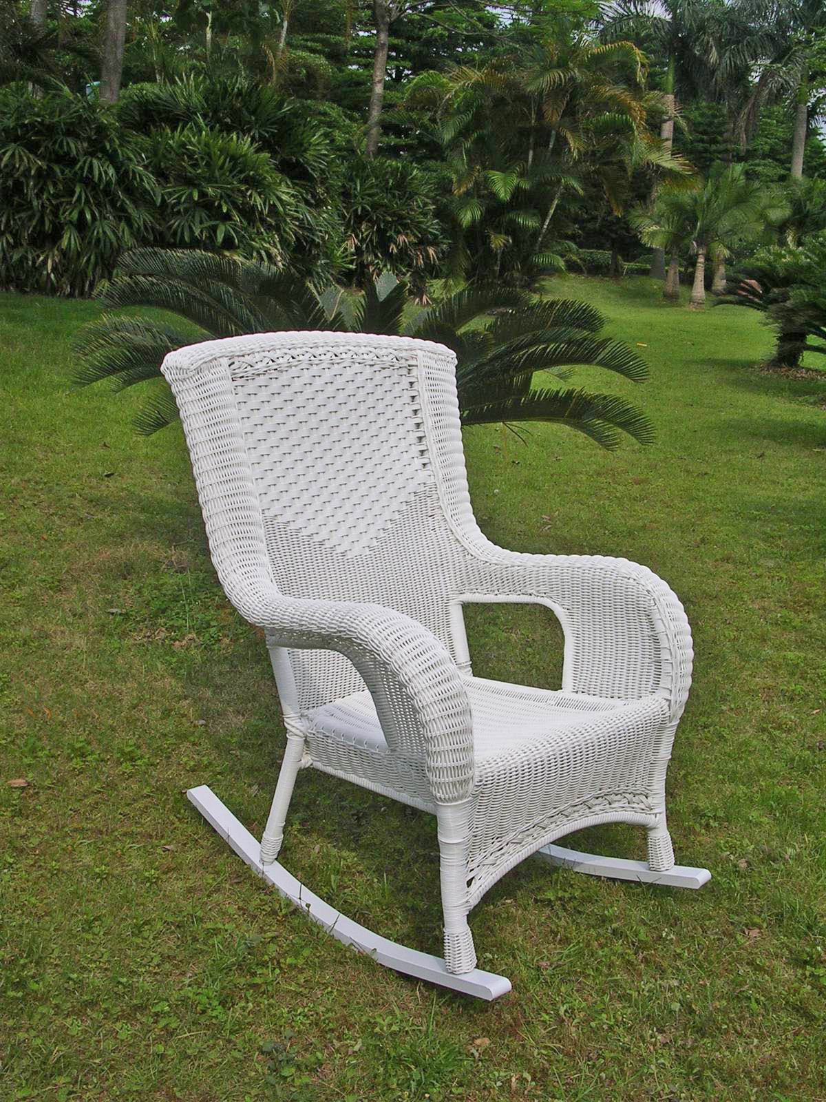 San Tropez Resin Wicker Aluminum Rocking Chair - Outdoor Patio Furniture for Garden, Poolside & Porch Relaxation