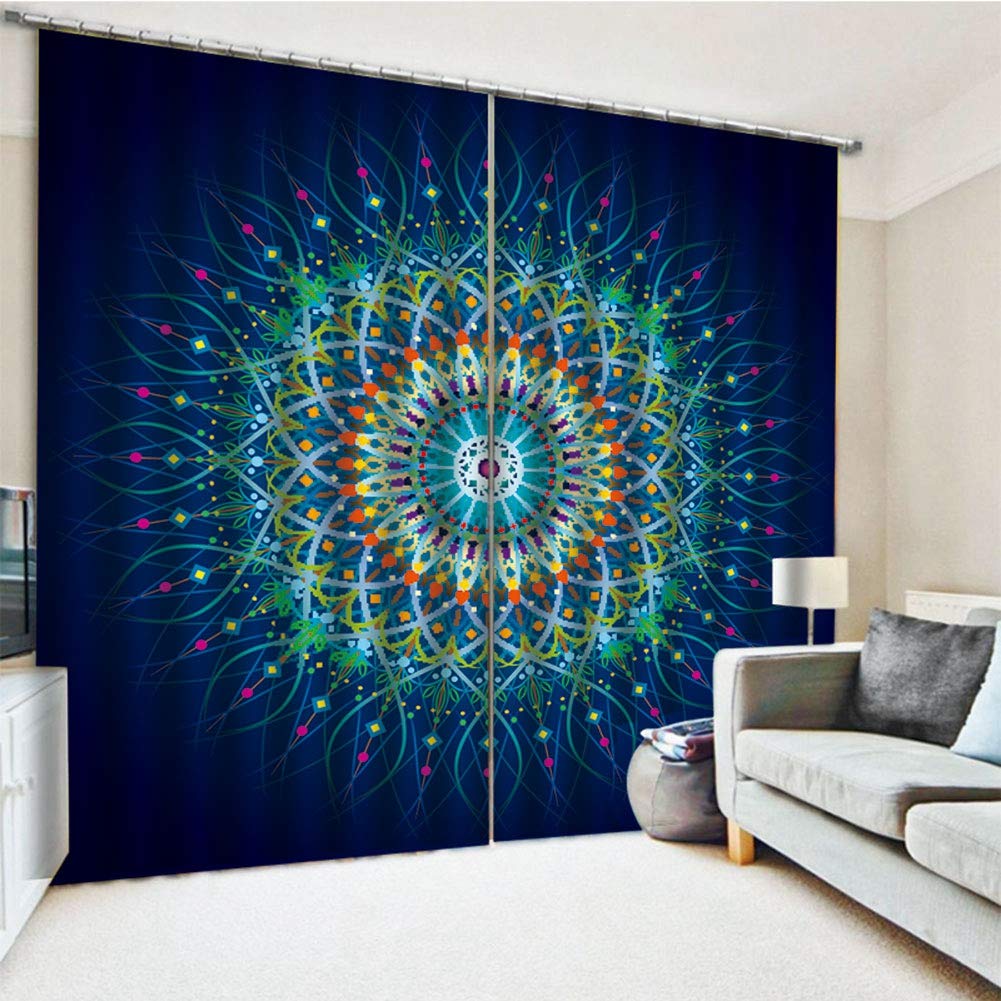 Datura Print Blackout Curtains 2 Panels Set 66x79 Inches - Thermal Insulated Room Darkening Window Drapes for Living Room, Bedroom, Nursery (Grey, Modern Floral Design) - Perfect for Home Decor & Light Control