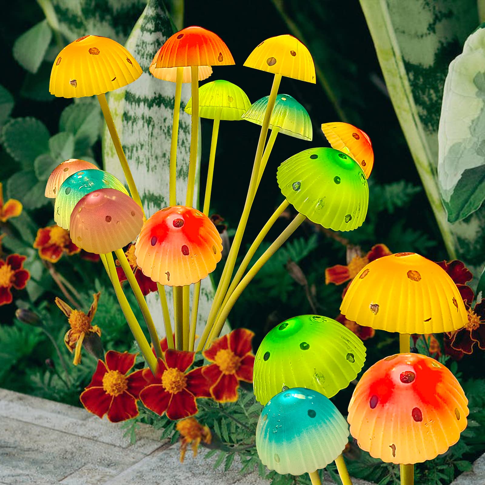 Upgraded 24LED Solar Mushroom Lights Outdoor - 2 Pack Waterproof Garden Decor for Lawn, Front Porch, Patio & Backyard | Solar Powered Landscape Lighting for Pathways, Flower Beds & Yard Decoration
