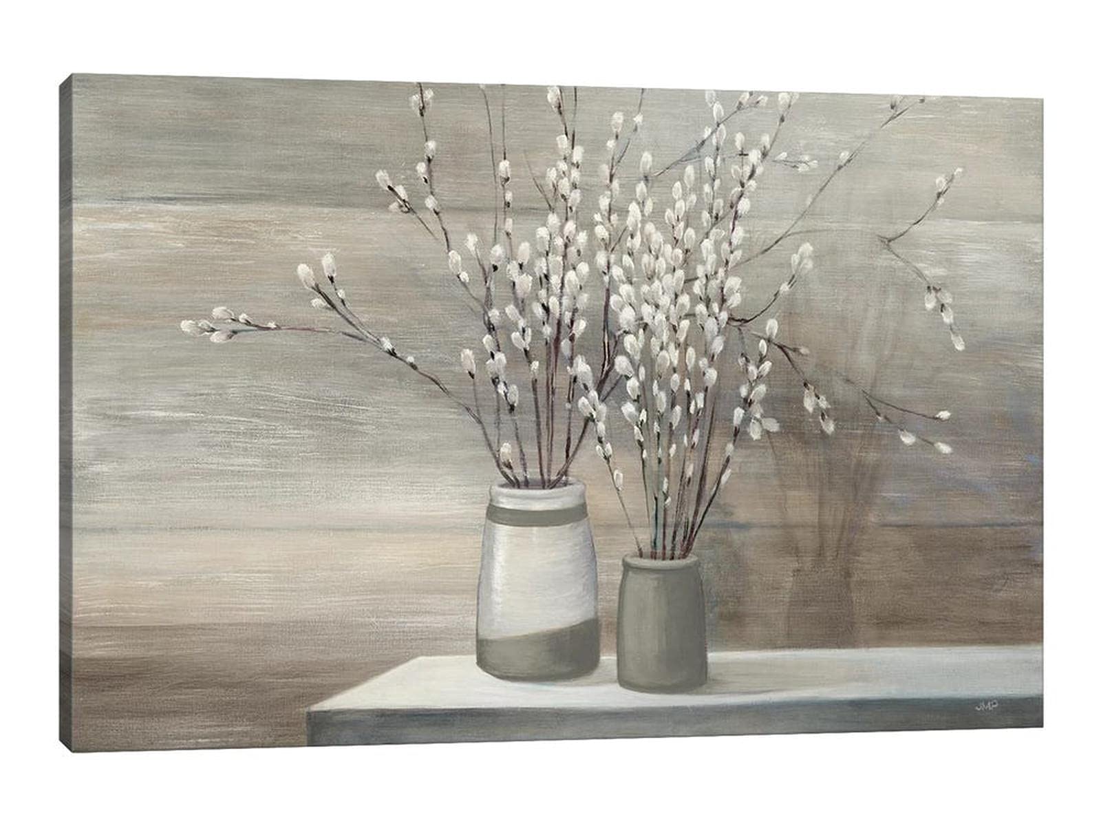 Modern Farmhouse Wall Decor Art - Rustic Floral Canvas Painting for Living Room & Bedroom - Vintage Dogwood in Vase Country Style Wall Art (32x48 Inches) - Perfect for Farmhouse, Cottage & Rustic Home Decor
