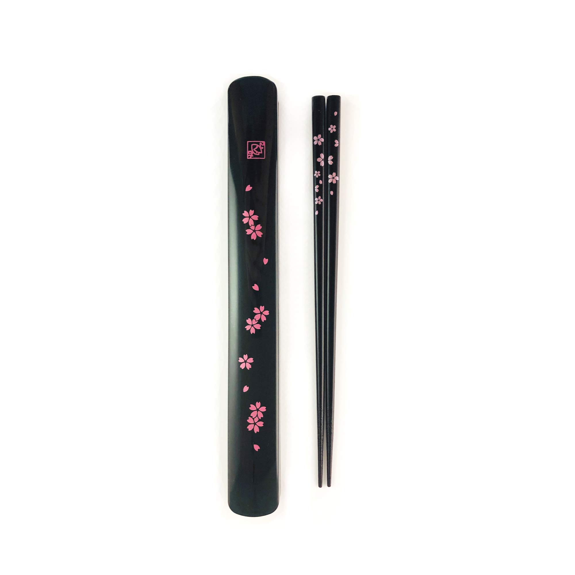JapanBargain 3643 - Reusable Bamboo Travel Chopsticks Set with Case | Chinese, Korean, Japanese Style Utensil | Dishwasher Safe | Sakura Cherry Blossom Pattern | Perfect for Asian Cuisine, Picnics, Camping & Office Lunch