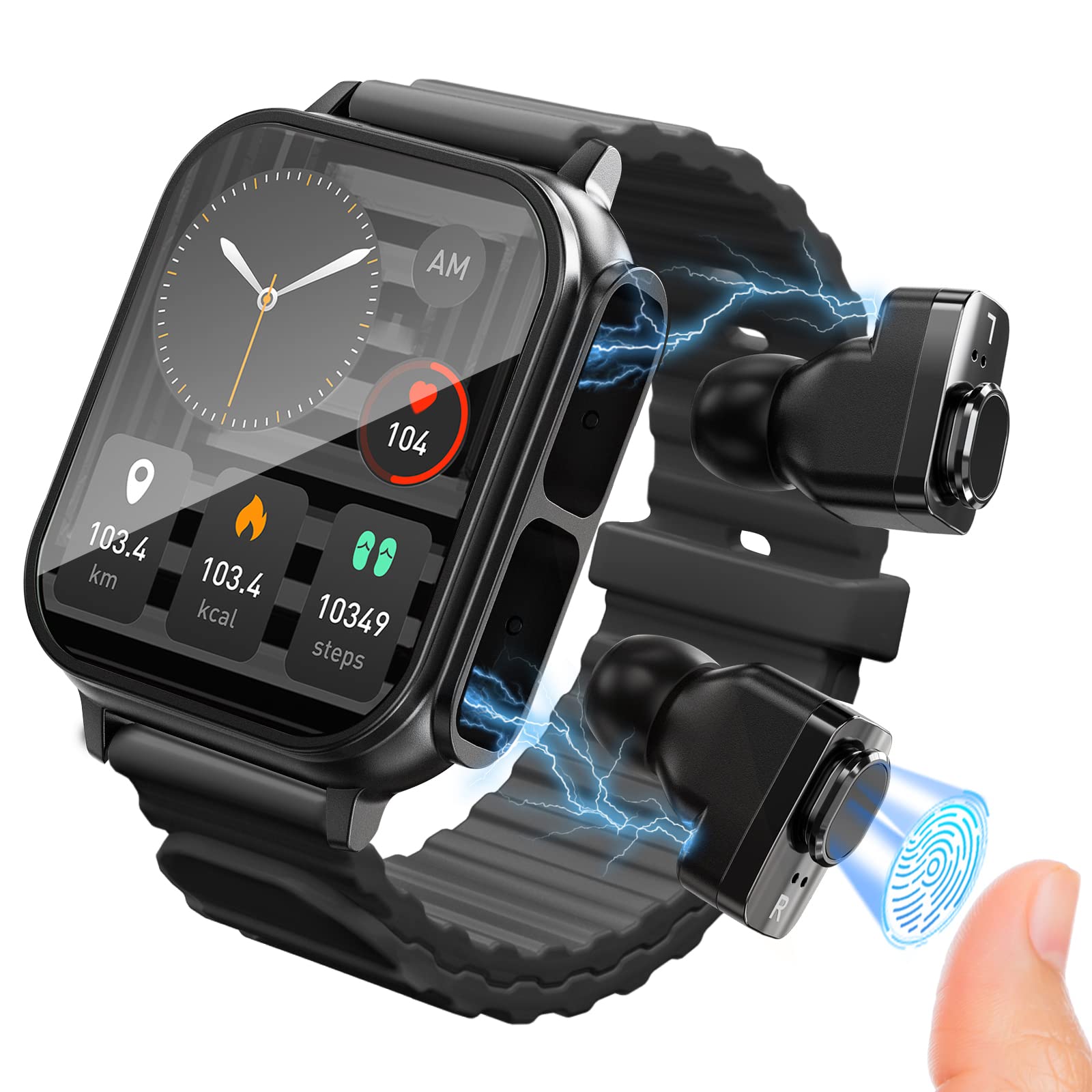Smart Watch with Earbuds, 1.96