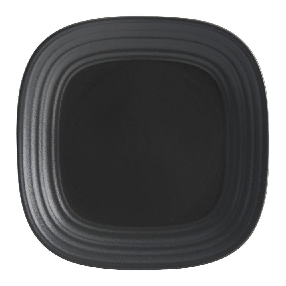 Premium 16-Piece Swirl Graphite Square Dinnerware Set - Service for 4 | Modern Stoneware Plates, Bowls & Mugs | Perfect for Everyday Dining, Dinner Parties & Gift Giving
