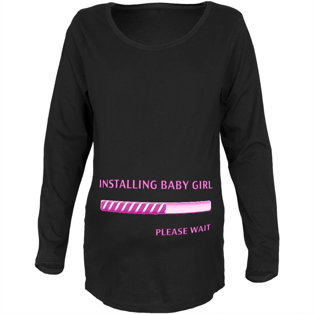 Funny Black Maternity T-Shirt for Baby Girl - Soft Long Sleeve Pregnancy Shirt - Perfect for Baby Showers, Gender Reveals & Pregnancy Announcements