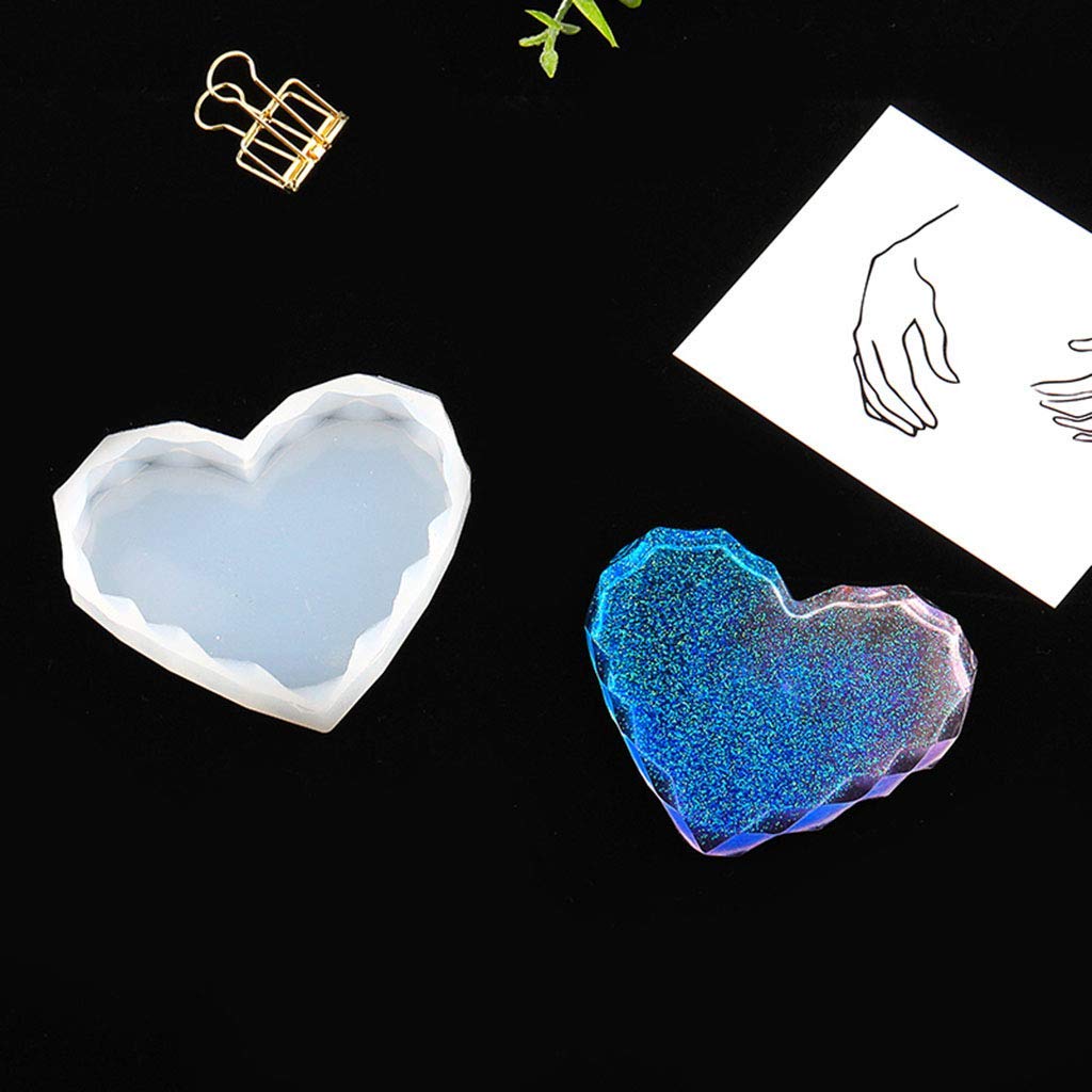 Heart-Shaped Silicone Coaster Molds for DIY Epoxy Resin Casting - 6-Piece Set for Crafts, Jewelry Making & Baking - Perfect for Home Decor, Gift Making & Party Favors