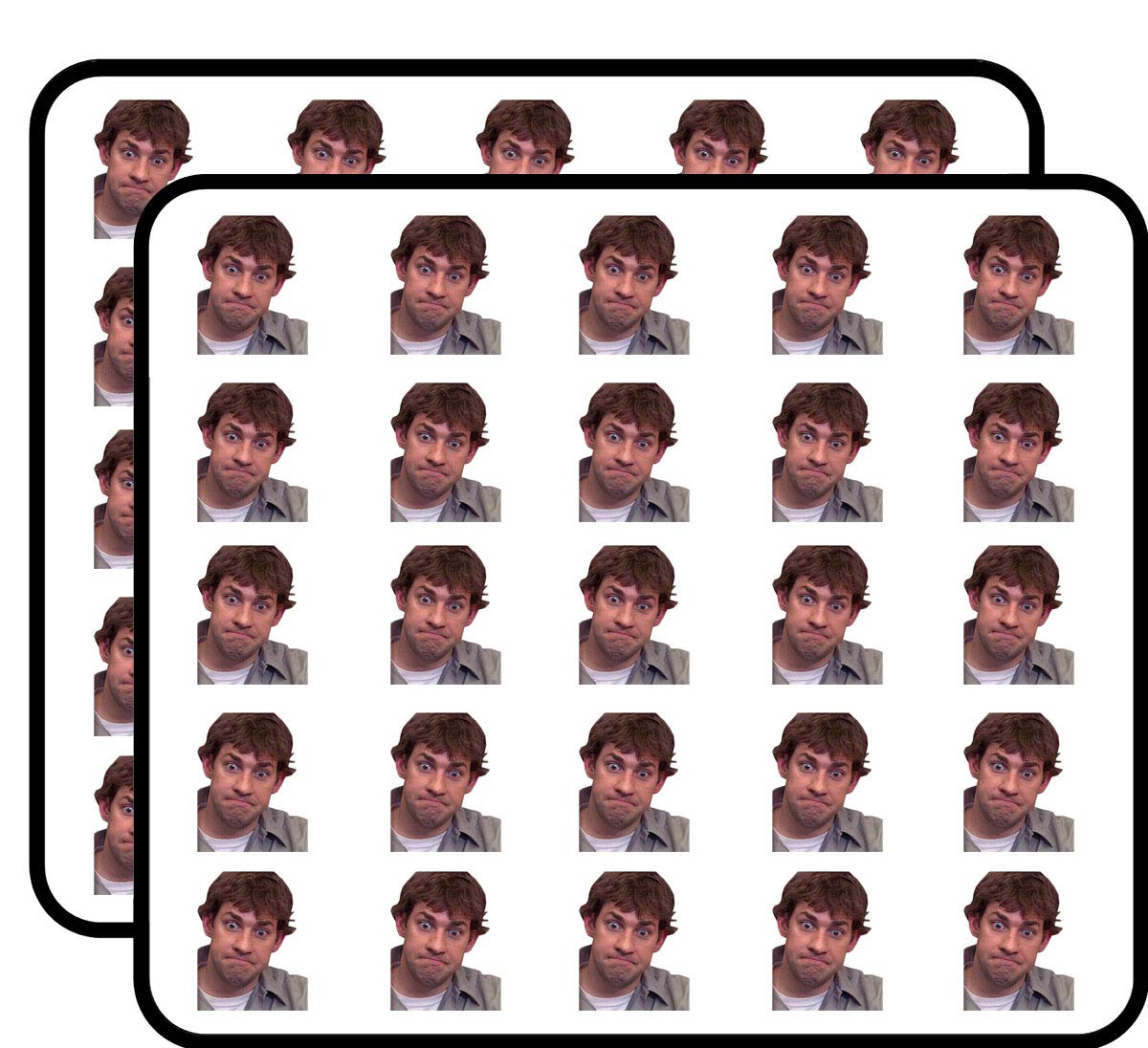 Jim Halpert Uncomfortable 50-Pack 1 Inch Stickers - Premium Vinyl Decals for Scrapbooking, DIY Crafts, Bullet Journals, Planners & School Projects - Funny Office Meme Stickers for Laptops, Water Bottles & Notebooks