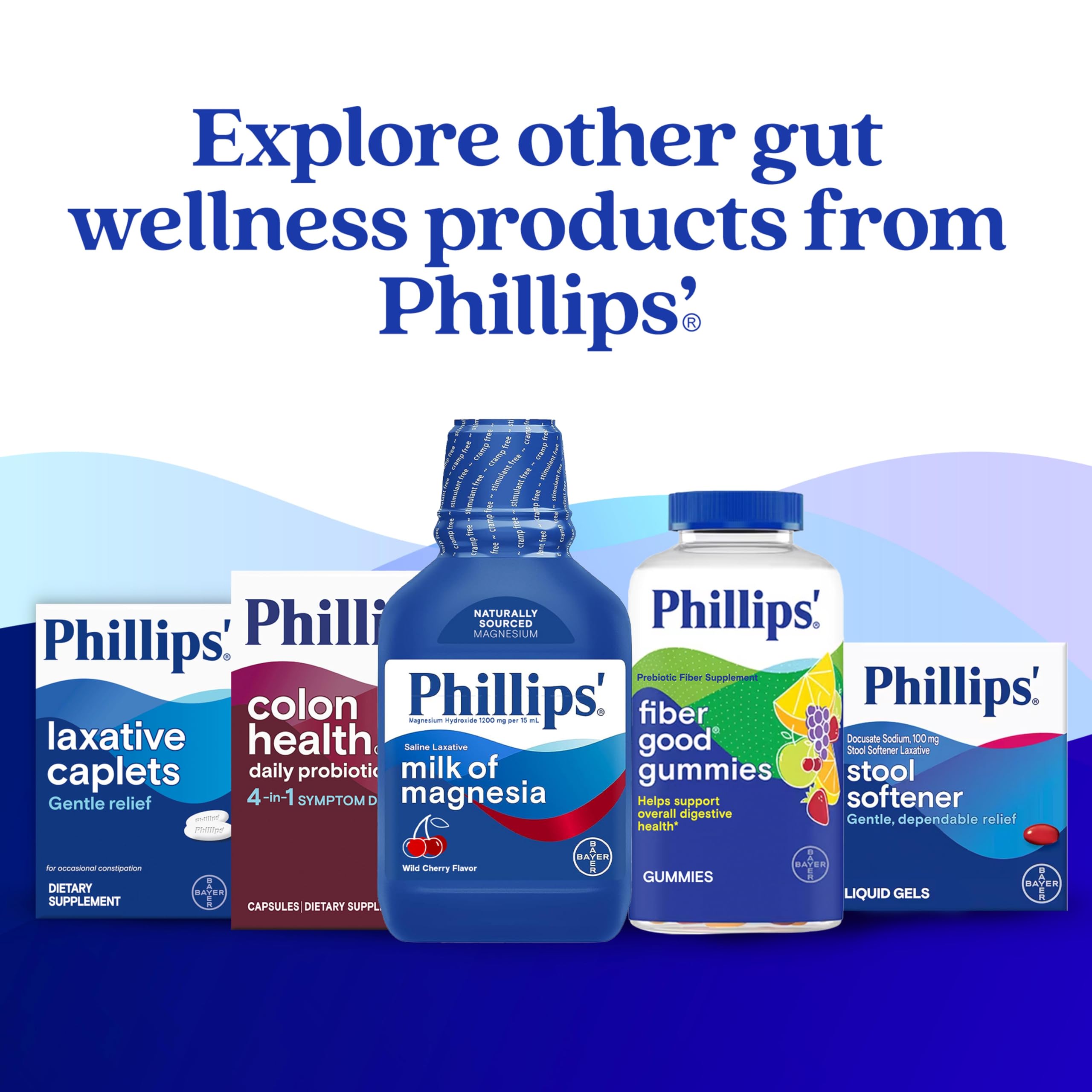 Phillips' Colon Health Probiotic Supplement - 60 Capsules for Digestive Support | Helps Relieve Occasional Gas, Bloating, Constipation & Diarrhea | 4-in-1 Formula | Daily Gut Health Support for Men & Women | Perfect for Travel, Stressful Days & Digestive Discomfort