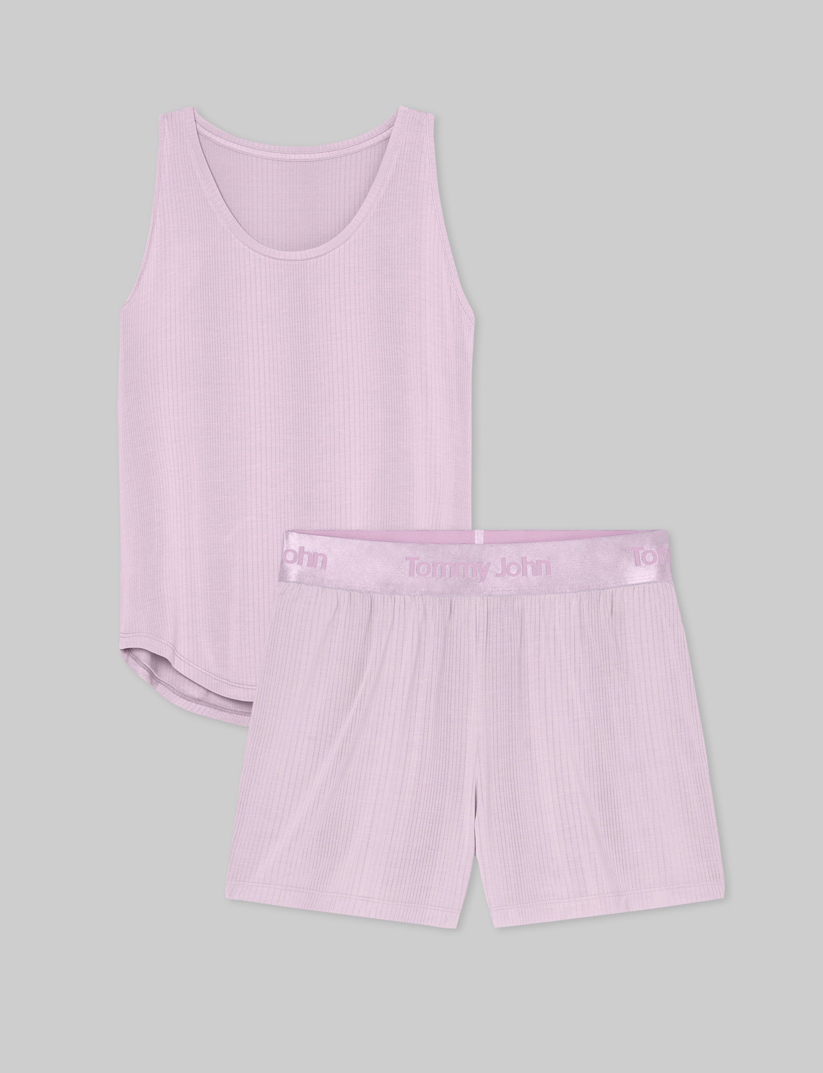 Women's Second Skin Luxe Rib Sleep Tank & Short Set - Ultra Soft Pajama Set for Women, Comfortable Sleepwear for Nightwear & Lounge Wear - Perfect for Relaxing at Home, Travel & Cozy Nights