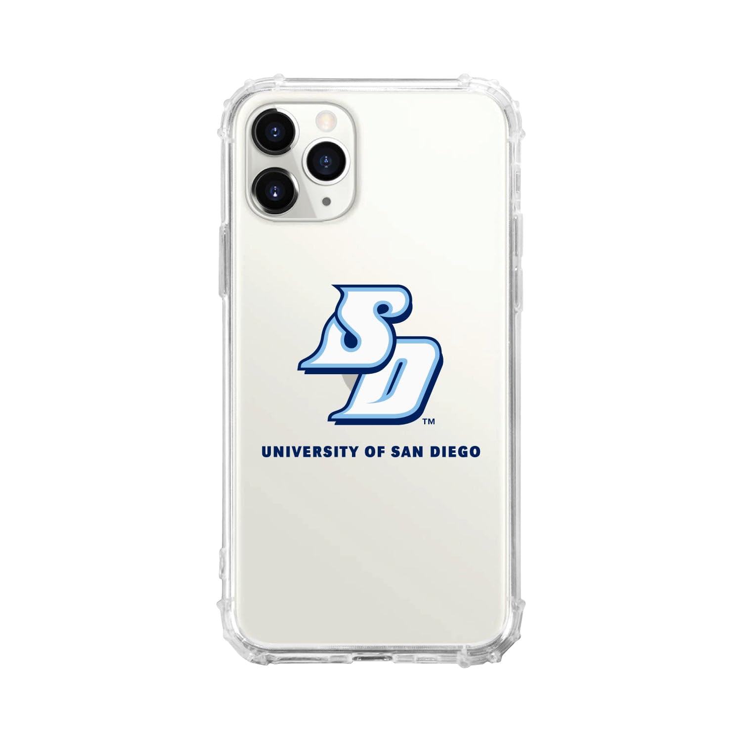 OTM Essentials Rugged Phone Case for iPhone 13 Pro - Shockproof Protective Cover with Reinforced Edges, Classic White Design | Perfect for University of San Diego Students & Active Lifestyles