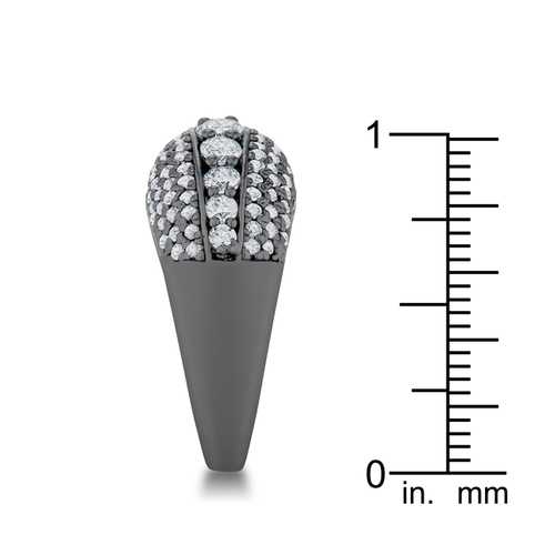 1.5ct Krista CZ Hematite Contemporary Cocktail Ring for Women - Elegant Statement Jewelry for Parties, Weddings & Special Occasions