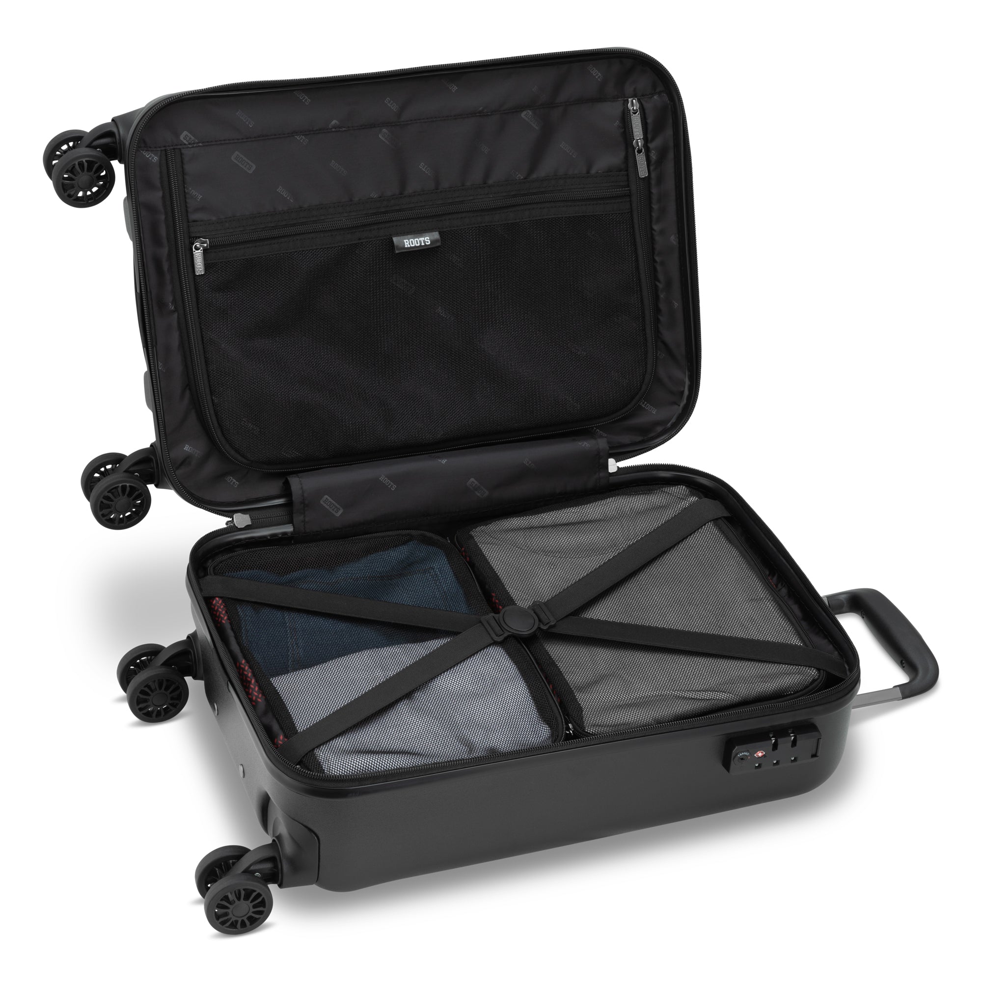 Roots Chalet Spinner Carry On Luggage - Lightweight Expandable Suitcase with 360° Wheels for Air Travel, Business Trips & Weekend Getaways