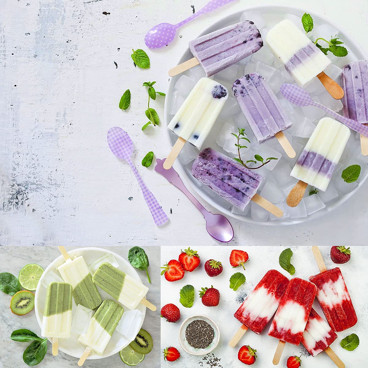 Premium Food-Grade Silicone Popsicle Molds Set - Reusable Ice Pop Maker with Sticks, Storage Bag & Funnel - BPA-Free Homemade Ice Cream & Frozen Treats Molds for Kids & Adults (Blue) - Perfect for Summer Parties, Snacks & Healthy Desserts