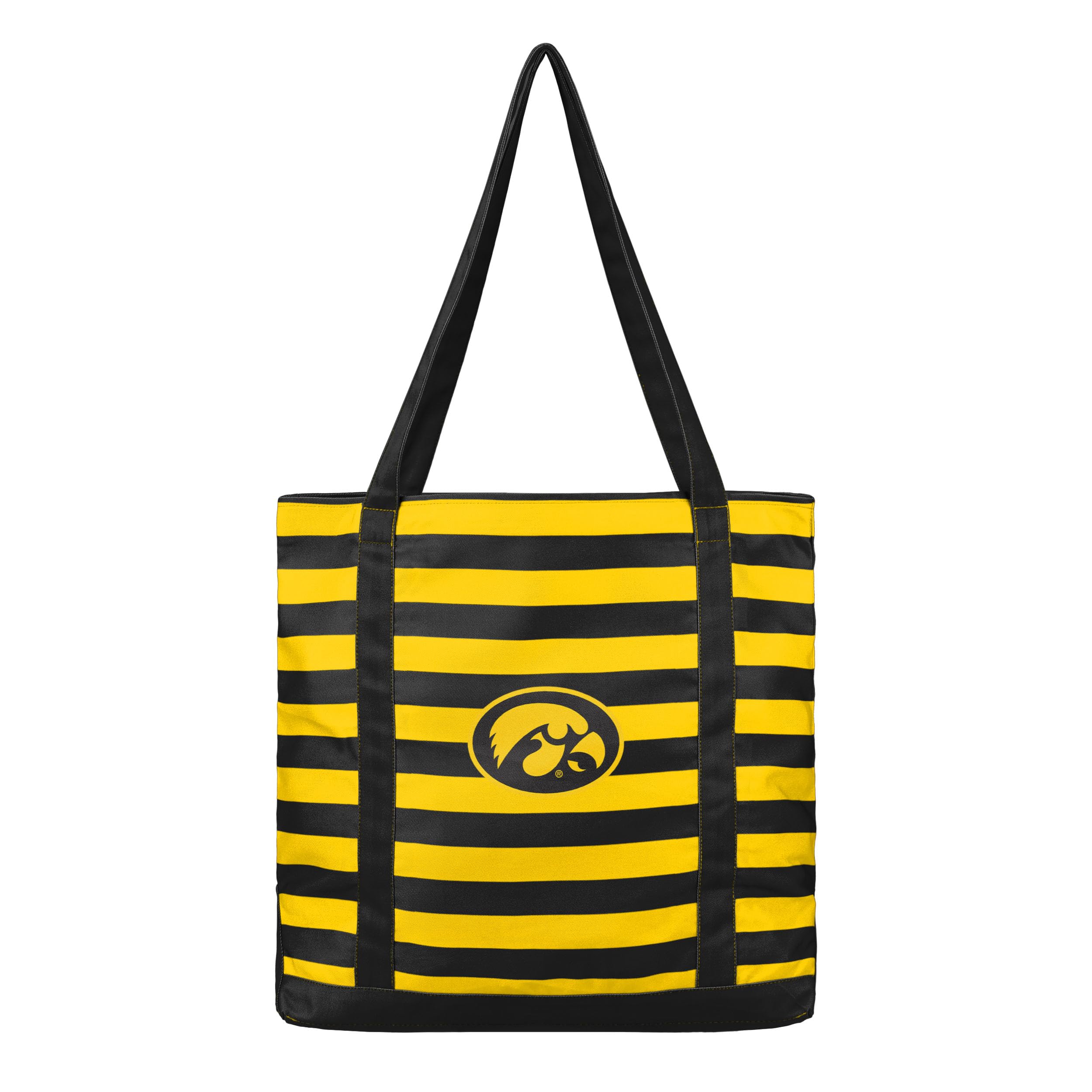 FOCO NCAA College Team Logo Stripe Canvas Tote Bag - Durable Reusable Shopping Bag for School, Beach & Groceries - Perfect Gift for College Students & Fans