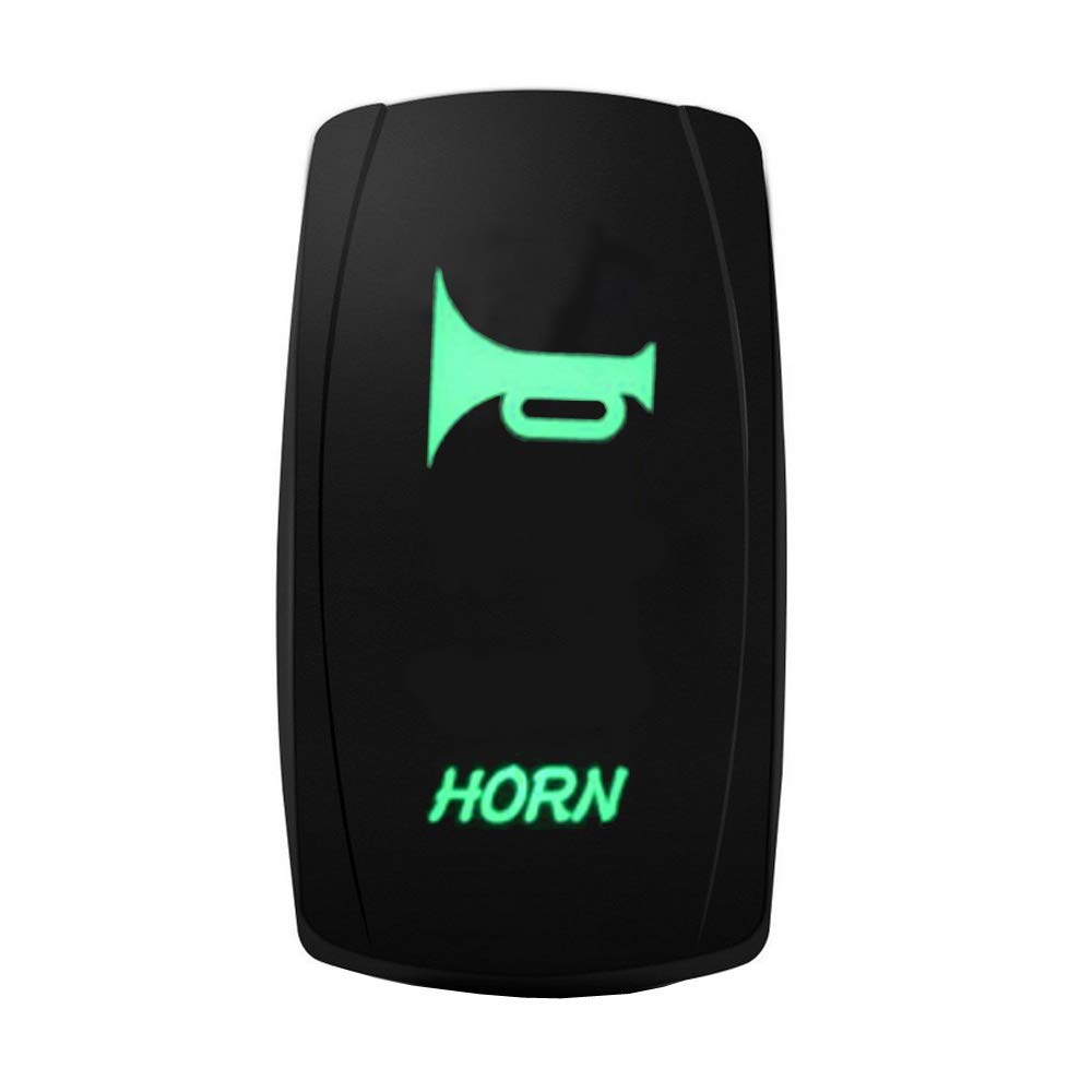ESUPPORT 12V 20A Rocker Toggle Switch with Green LED - Momentary 5-Pin Car Motor Switch for Horn, Lights & Speakers | Perfect for Automotive, Marine & DIY Electrical Projects