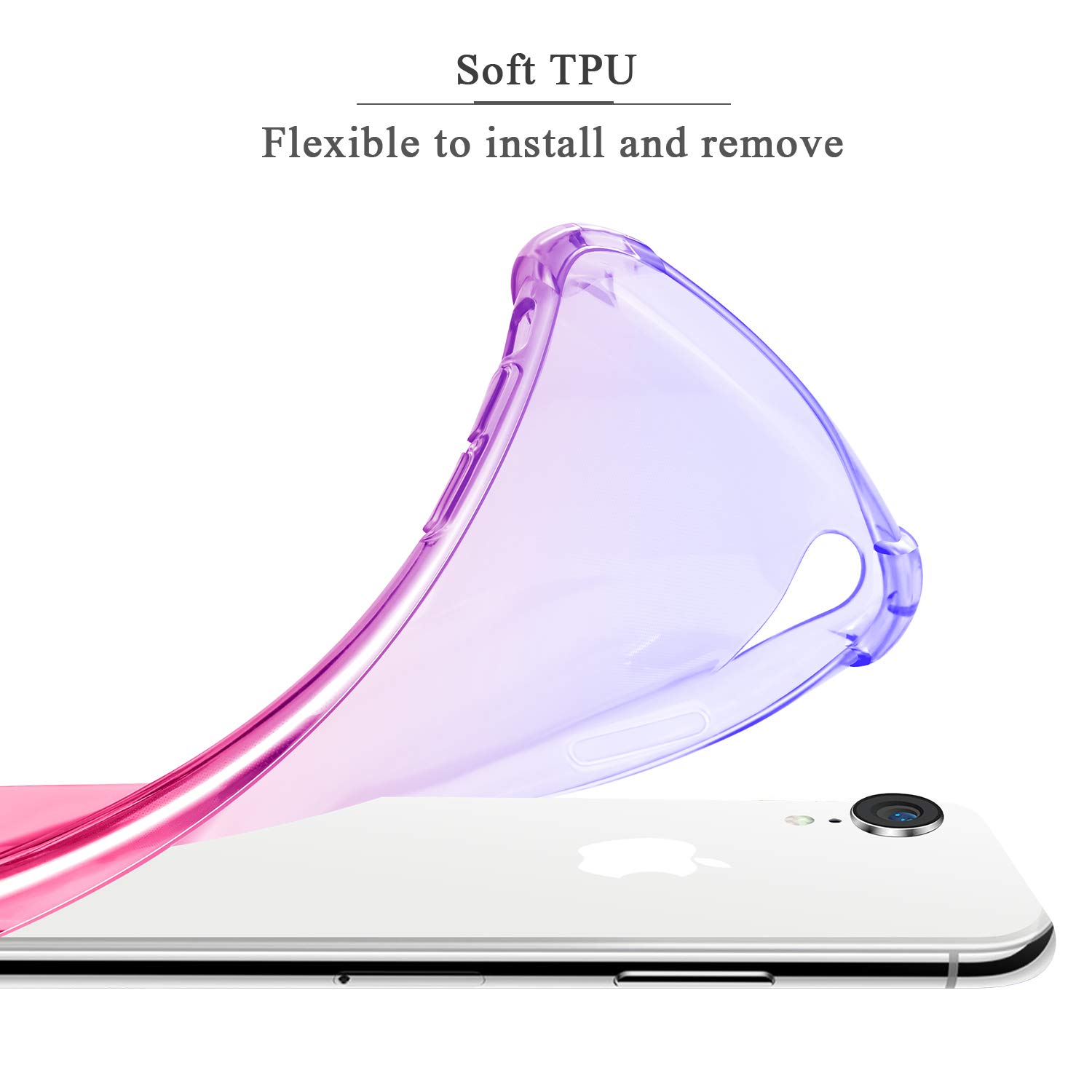 **SALAWAT Clear iPhone XR Case - Slim Gradient Blue Pink TPU Cover with Anti-Scratch & Shockproof Protection for iPhone XR 6.1 Inch | Perfect for Everyday Use, Travel & Outdoor Activities**