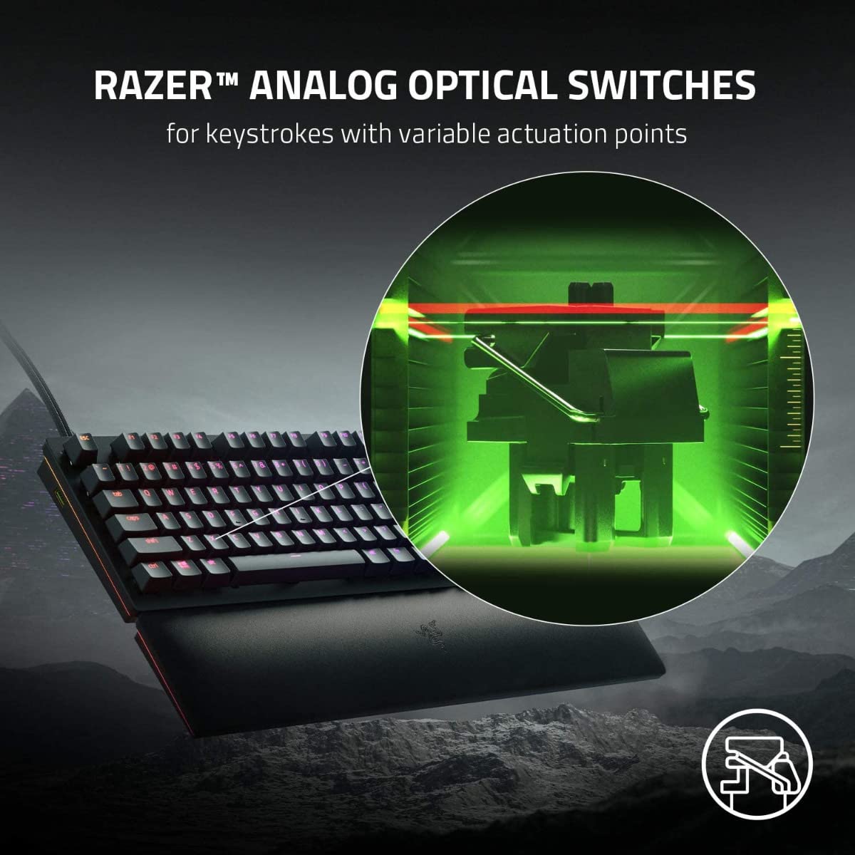 Razer Huntsman V2 Analog Gaming Keyboard - RGB Optical Analog Switches - Fast & Precise for FPS, MMO, and Esports Gaming