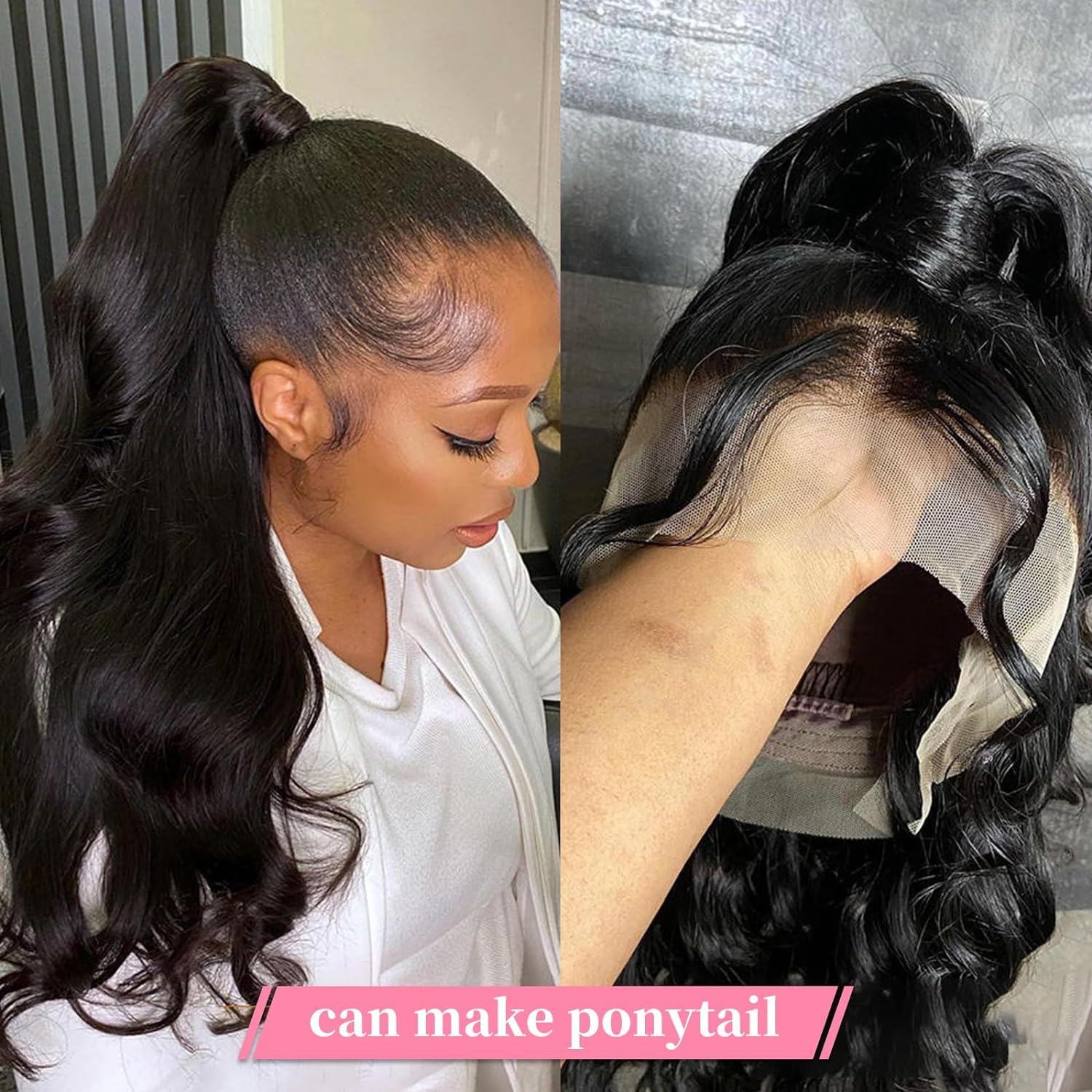 Lovigs 360 Lace Front Wigs Human Hair - Body Wave Full Lace Wig with HD Transparent Lace & Pre-Plucked Baby Hair - 180% Density Natural Color (24 Inch) for Women - Perfect for Daily Wear, Cosplay, and Special Occasions