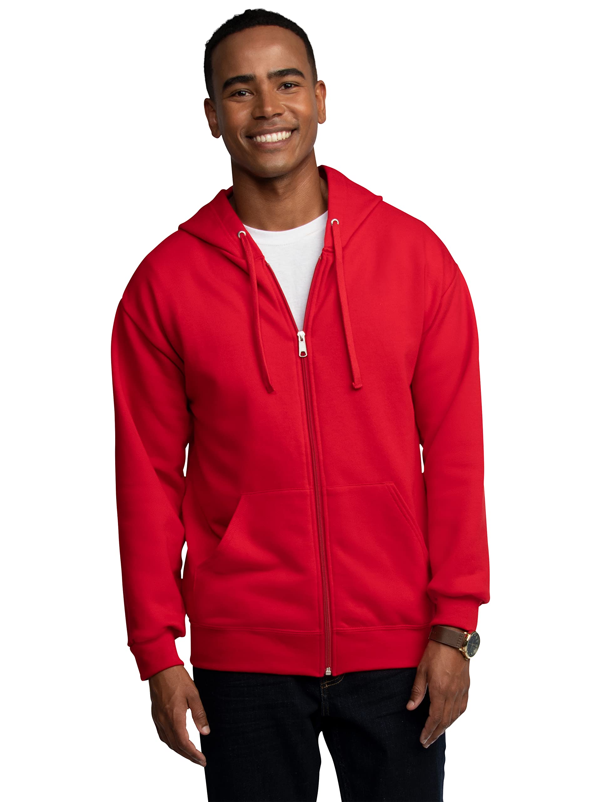 Fruit of the Loom Unisex Adult EverSoft Fleece Full Zip Hoodie Sweatshirt - Cozy & Warm Pullover for Men & Women - Perfect for Casual Wear, Outdoor Activities & Lounge