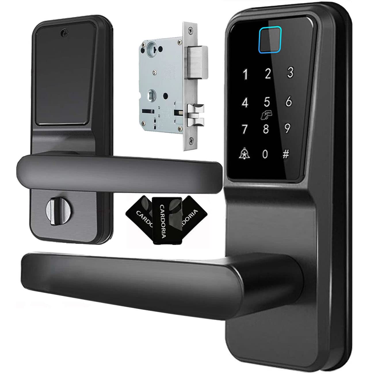 Smart Keyless Entry Fingerprint Door Lock - Biometric & Passcode Digital Smart Lock for Bedroom, Office & Home Security | WiFi Enabled, Works with Smartphone | Secure & Convenient Keypad Entry for Modern Living