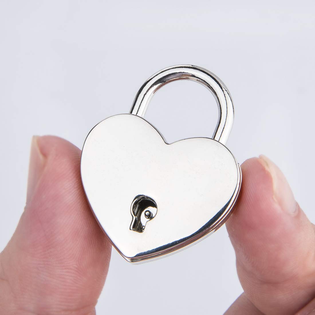 4PCS Alloy Heart-Shaped Padlock with Keys - Secure Jewelry Box, Storage Box, Diary & Luggage - Romantic Gift for Valentine's Day, Anniversary & Travel (Silver)