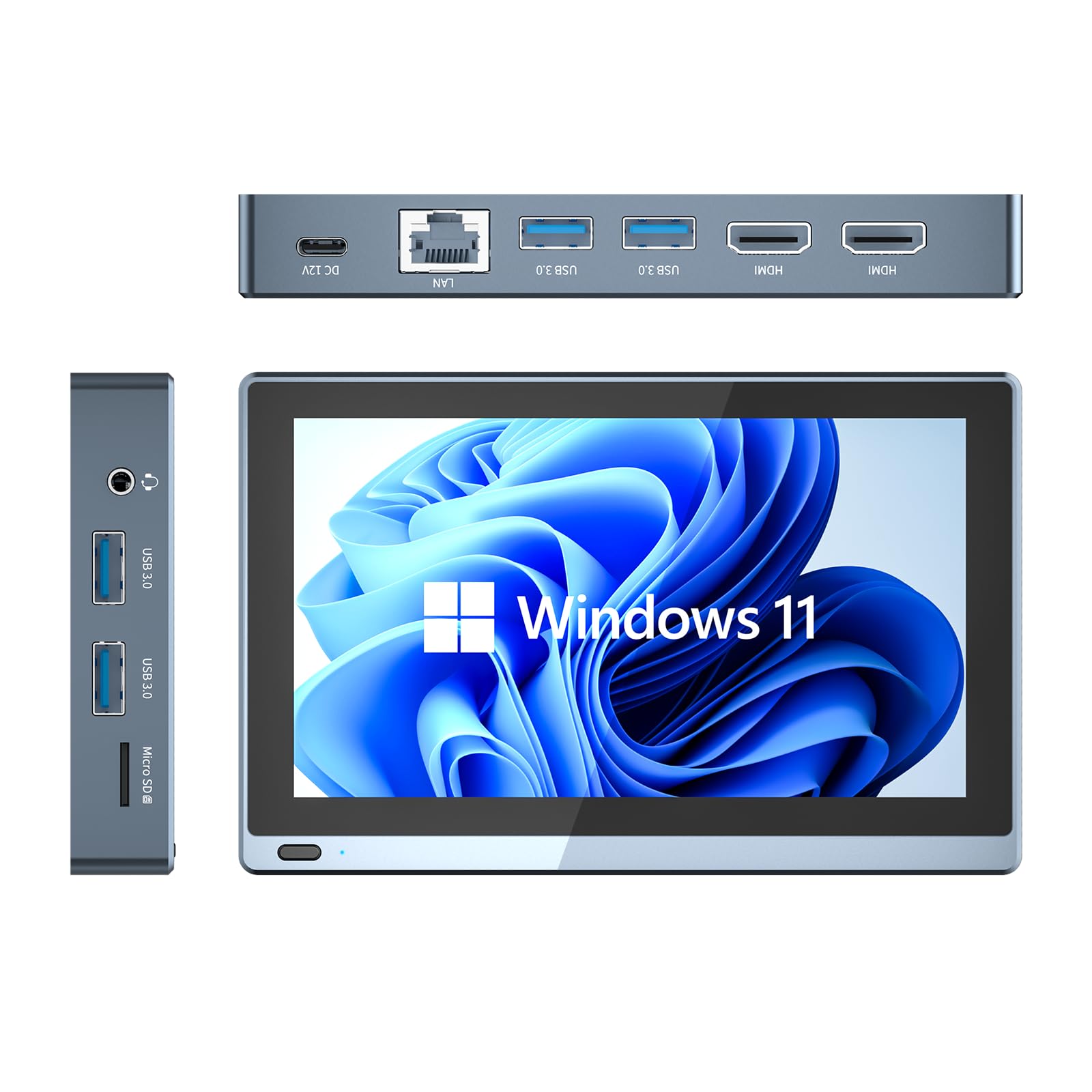 HEIGAOLAPC Mini PC Windows 11 Pro - Intel Celeron J4125 (2.7GHz) 8GB DDR4 256GB eMMC Small Desktop Computer - 4K @60Hz Triple Display Support with WiFi 6, BT 5.2, Dual HDMI & RJ45 LAN - Perfect for Home Office, Business Work & Digital Signage