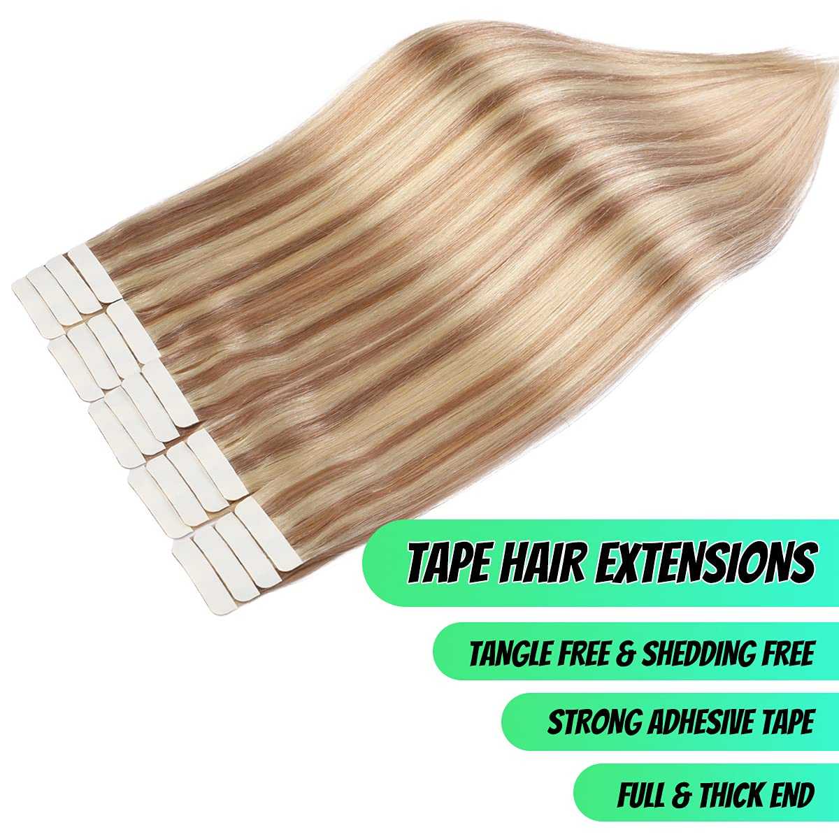 20 Pcs 50 Grams Tape in Human Hair Extensions - Remy Hair for Natural Look & Volume - Perfect for Daily Wear, Parties & Special Occasions