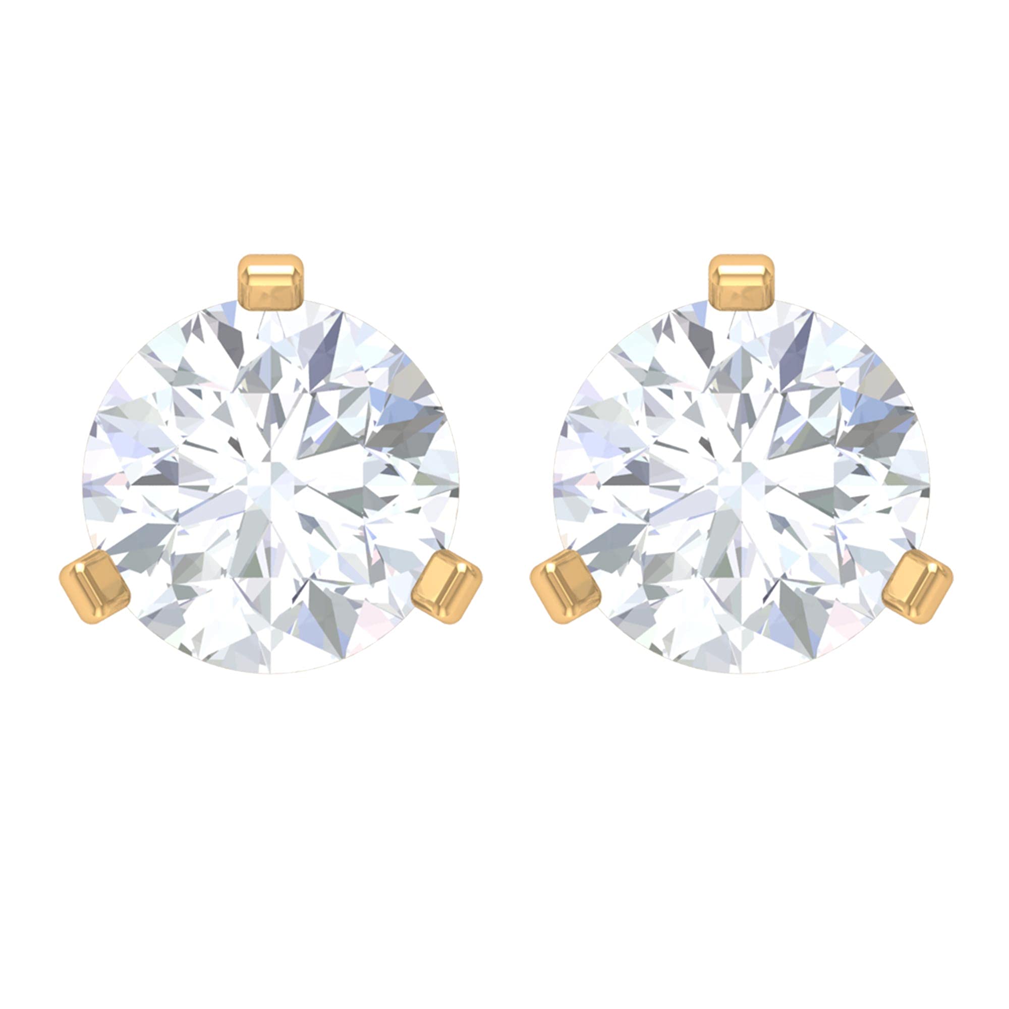 1 CT Moissanite Stud Earrings for Women - 14K Solid Gold Solitaire Martini Earrings - Perfect for Weddings, Anniversaries & Everyday Elegance