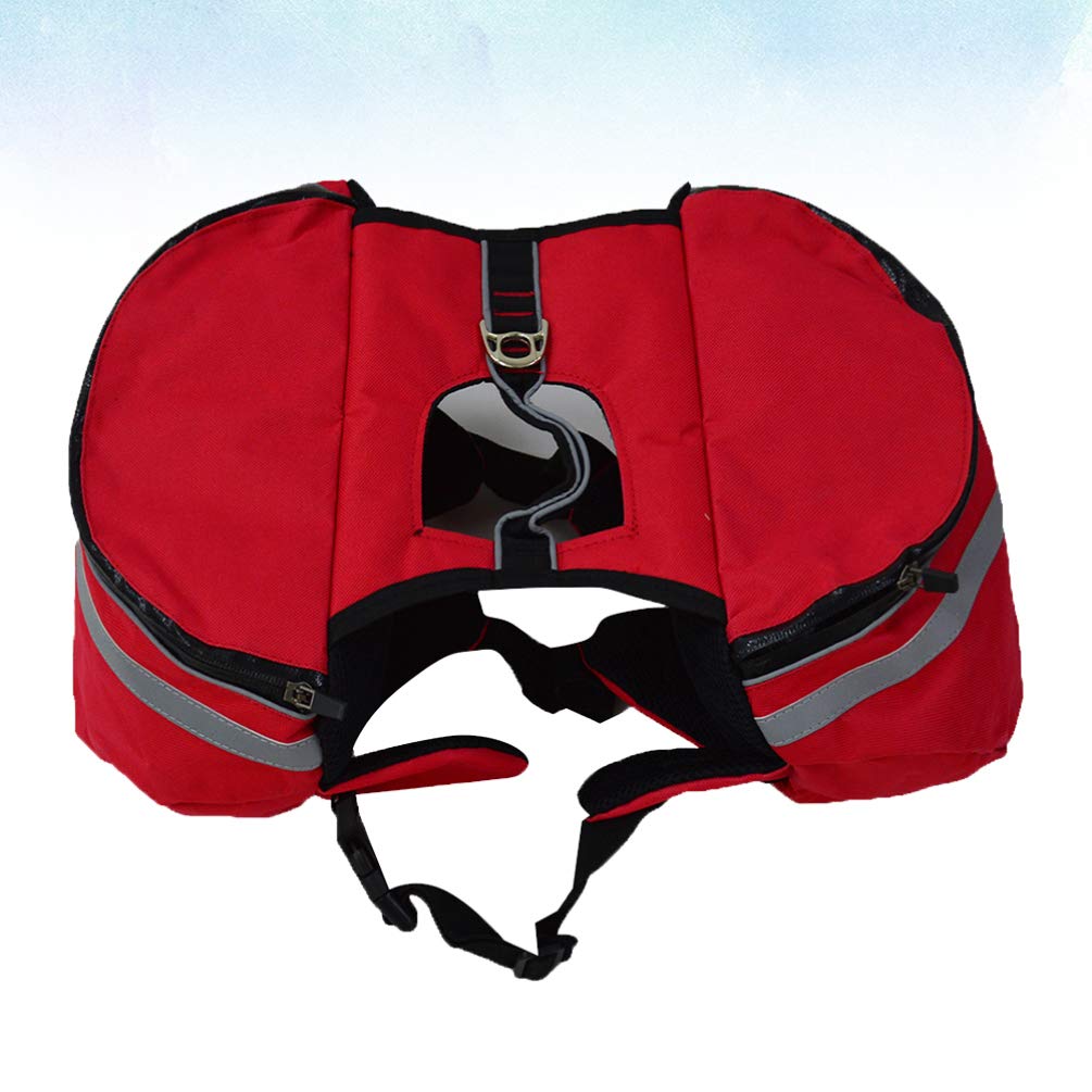 **Balacoo Travel Backpack for Dogs - Hiking Saddle Bag Pet Carrier with Pockets, Outdoor Camping Vest for Small & Medium Dogs (Red, Size) - Perfect for Hiking, Camping & Outdoor Adventures**